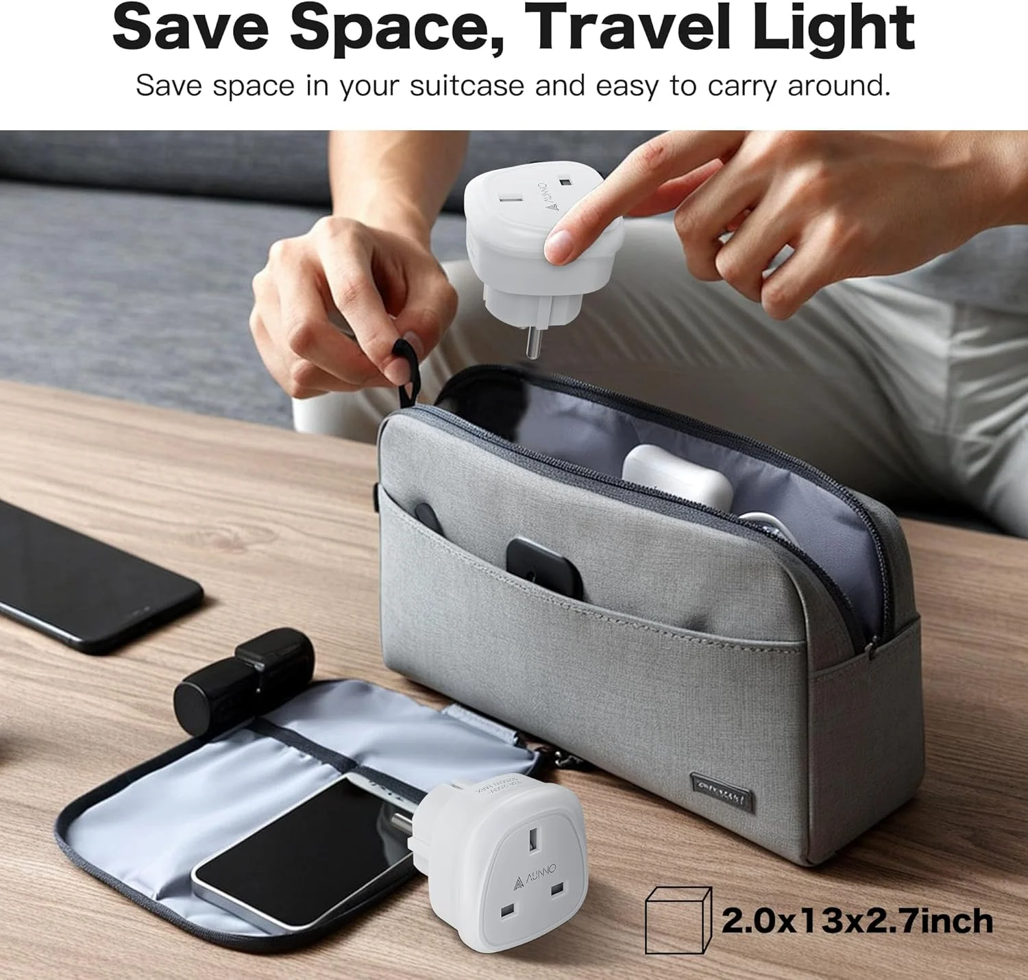 تبدیل دوشاخه بریتانیایی به اروپایی AUNNO، تبدیل 3 پین بریتانیایی به 2 پین اروپایی، سازگار با انواع دوشاخه های اروپایی C، E، F و G، مناسب برای آلمان، فرانسه، اسپانیا، یونان، لهستان و غیره (بسته 2 عددی)