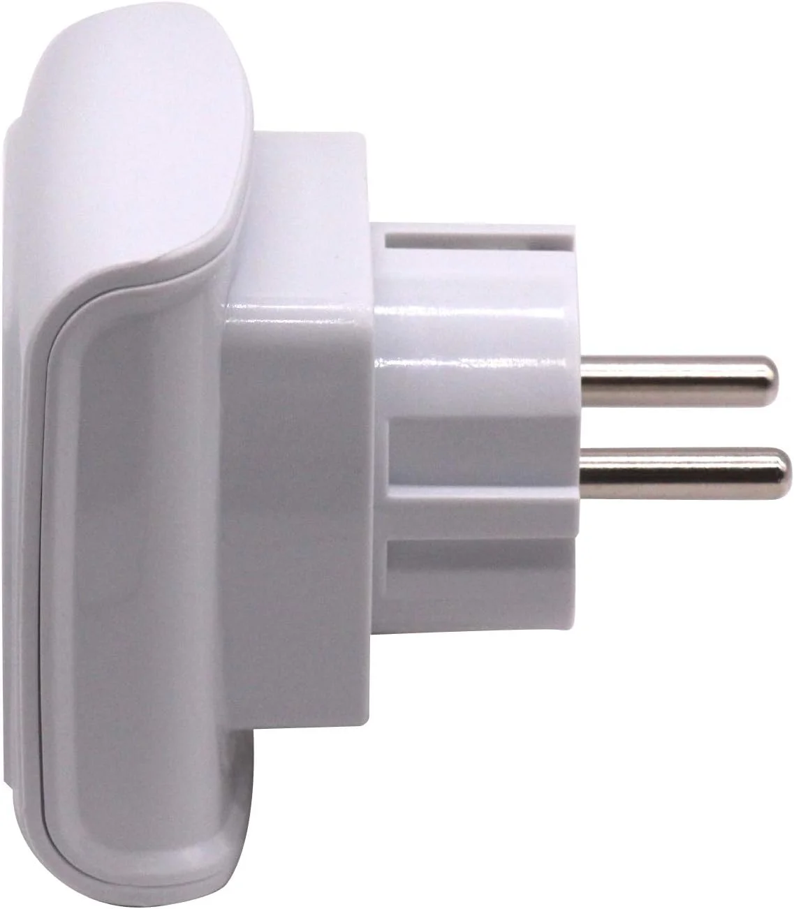 تبدیل دوشاخه بزرگ سه پین نوع M آفریقای جنوبی به پریز دو پین EU/DE/FR با شاتر ایمنی (سفید - 3 عدد)