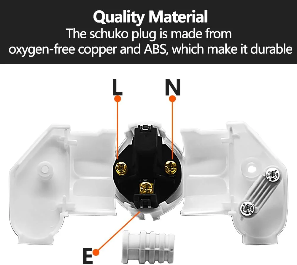 ۳ عدد آداپتور برق دوشاخه EU با پین ۴.۸ میلی‌متری، پلاستیکی ضد حریق، لوازم جانبی تبدیل شارژ خانگی و اداری (سفید)