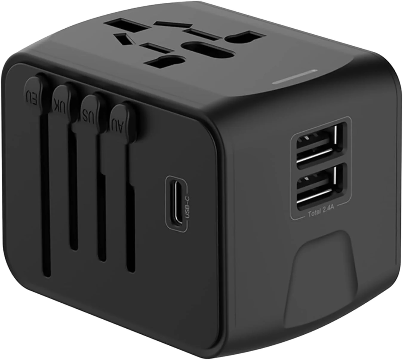 آداپتور دوشاخه - افزایش دهنده پریز - آداپتور USB قابل حمل با سوکت Type C برای لپ تاپ، تلفن، مسافرت، مناسب برای اروپا، انگلیس، آمریکا، استرالیا