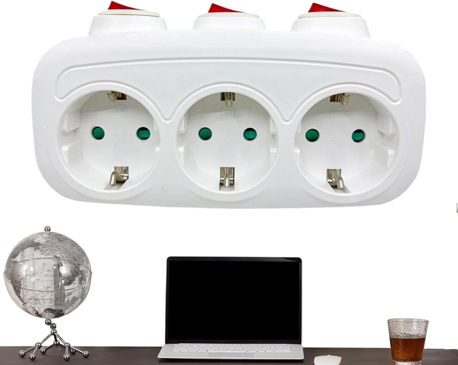 آداپتور برای دوشاخه اروپا - پریز برق | سه راهی شارژر با 3 پورت برای مسافرت، آشپزخانه، اتاق خواب، منزل و کار آداپتور برای دوشاخه اروپا - پریز برق | سه راهی شارژر با 3 پورت برای مسافرت، آشپزخانه، اتاق خواب، منزل و کار