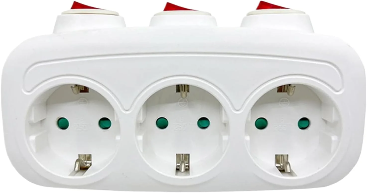 آداپتور اروپا، آداپتور دوشاخه اروپا، شارژر تبدیل کننده 3 پورت با خروجی سوکت توسعه یافته برای مسافرت توریستی، آشپزخانه، اتاق خواب، منزل و کار آداپتور اروپا، آداپتور دوشاخه اروپا، شارژر تبدیل کننده 3 پورت با خروجی سوکت توسعه یافته برای مسافرت توریستی، آشپزخانه، اتاق خواب، منزل و کار