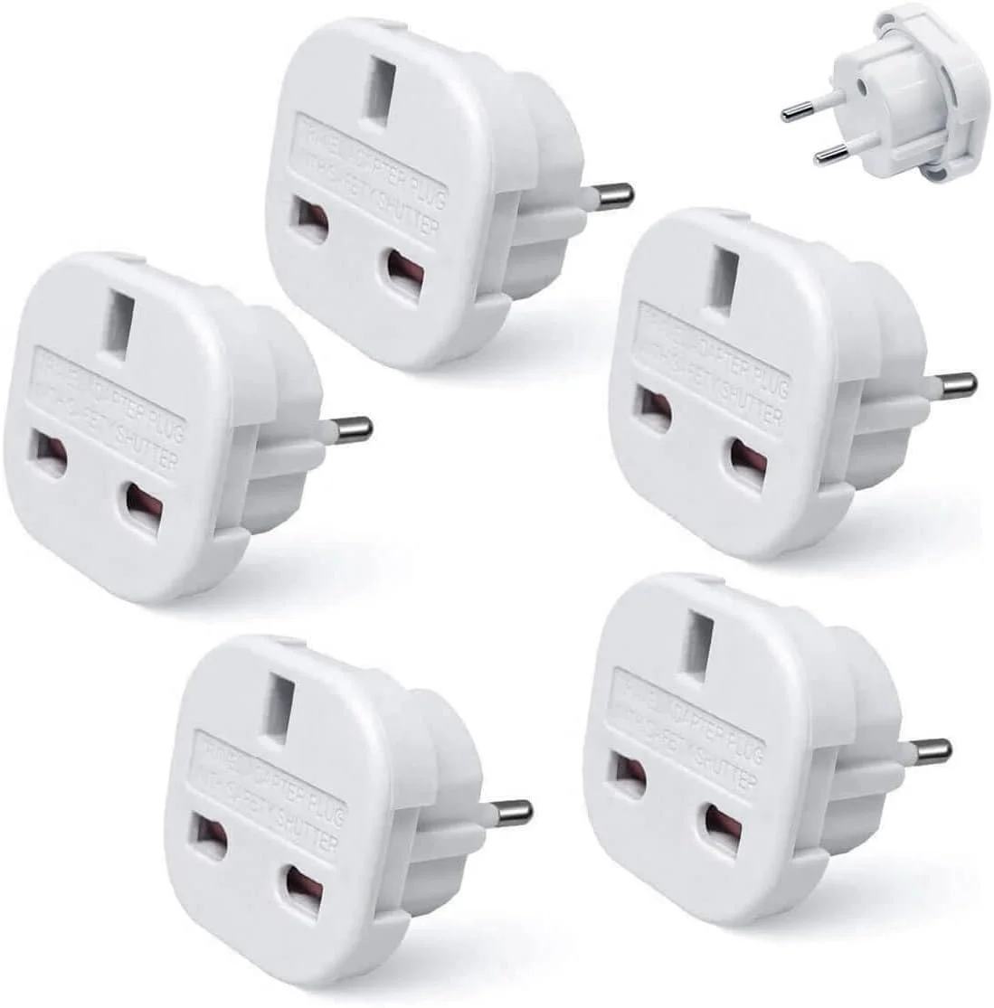 تبدیل دوشاخه بریتانیا به اروپا 5 عددی – تبدیل کننده مسافرتی نوع G به C/E/F برای اسپانیا، فرانسه، آلمان، ایتالیا، یونان، پرتغال، هلند – مجموعه آداپتور مسافرتی جمع و جور جهانی 3 پین به 2 پین بریتانیا/اروپا تبدیل دوشاخه بریتانیا به اروپا 5 عددی – تبدیل کننده مسافرتی نوع G به C/E/F برای اسپانیا، فرانسه، آلمان، ایتالیا، یونان، پرتغال، هلند – مجموعه آداپتور مسافرتی جمع و جور جهانی 3 پین به 2 پین بریتانیا/اروپا