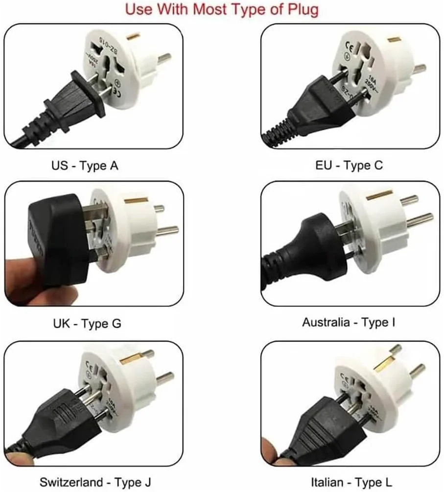 مبدل دوشاخه مسافرتی جهانی 4 عددی – امارات، ایالات متحده آمریکا، اتحادیه اروپا، انگلستان، استرالیا، چین به پریز عربستان سعودی/اتحادیه اروپا/آلمان – آداپتور دوشاخه برق برای تجارت، مسافرت، هتل، فرودگاه، لپ تاپ، تلفن همراه، موبایل (سفید) مبدل دوشاخه مسافرتی جهانی 4 عددی – امارات، ایالات متحده آمریکا، اتحادیه اروپا، انگلستان، استرالیا، چین به پریز عربستان سعودی/اتحادیه اروپا/آلمان – آداپتور دوشاخه برق برای تجارت، مسافرت، هتل، فرودگاه، لپ تاپ، تلفن همراه، موبایل (سفید)