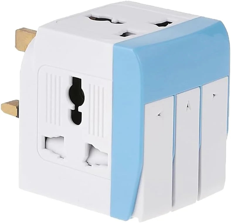 آداپتور برق مسافرتی جهانی 3 طرفه MODI – چند راهی با کلید مستقل و چراغ نئون، افزونه جمع و جور (1 عدد) آداپتور برق مسافرتی جهانی 3 طرفه MODI – چند راهی با کلید مستقل و چراغ نئون، افزونه جمع و جور (1 عدد)