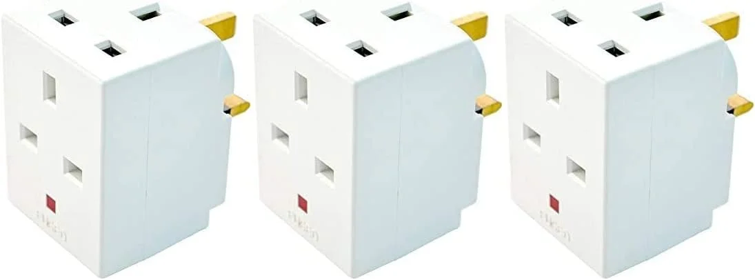 آداپتور سه راهی پریز برق عباسعلی، دوشاخه چندگانه فیوزدار، مناسب پریزهای برق انگلستان، 13 آمپر، 240 ولت AC، بسته 3 عددی آداپتور سه راهی پریز برق عباسعلی، دوشاخه چندگانه فیوزدار، مناسب پریزهای برق انگلستان، 13 آمپر، 240 ولت AC، بسته 3 عددی