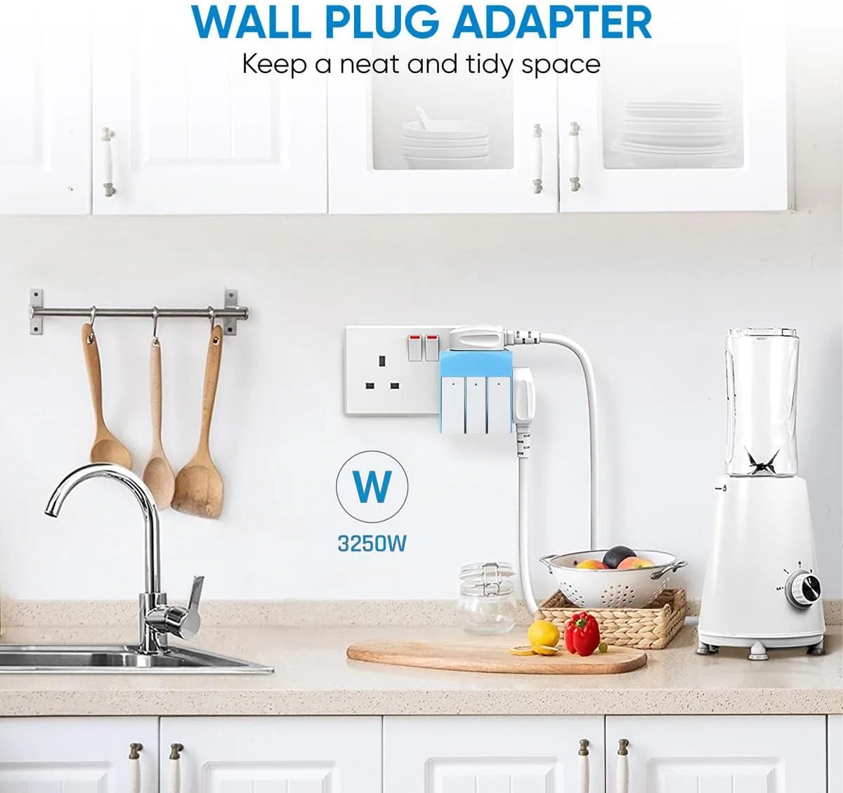 آداپتور برق مسافرتی جهانی 3 طرفه MODI – چند راهی با کلید مستقل و چراغ نئون، افزونه جمع و جور (1 عدد) آداپتور برق مسافرتی جهانی 3 طرفه MODI – چند راهی با کلید مستقل و چراغ نئون، افزونه جمع و جور (1 عدد)