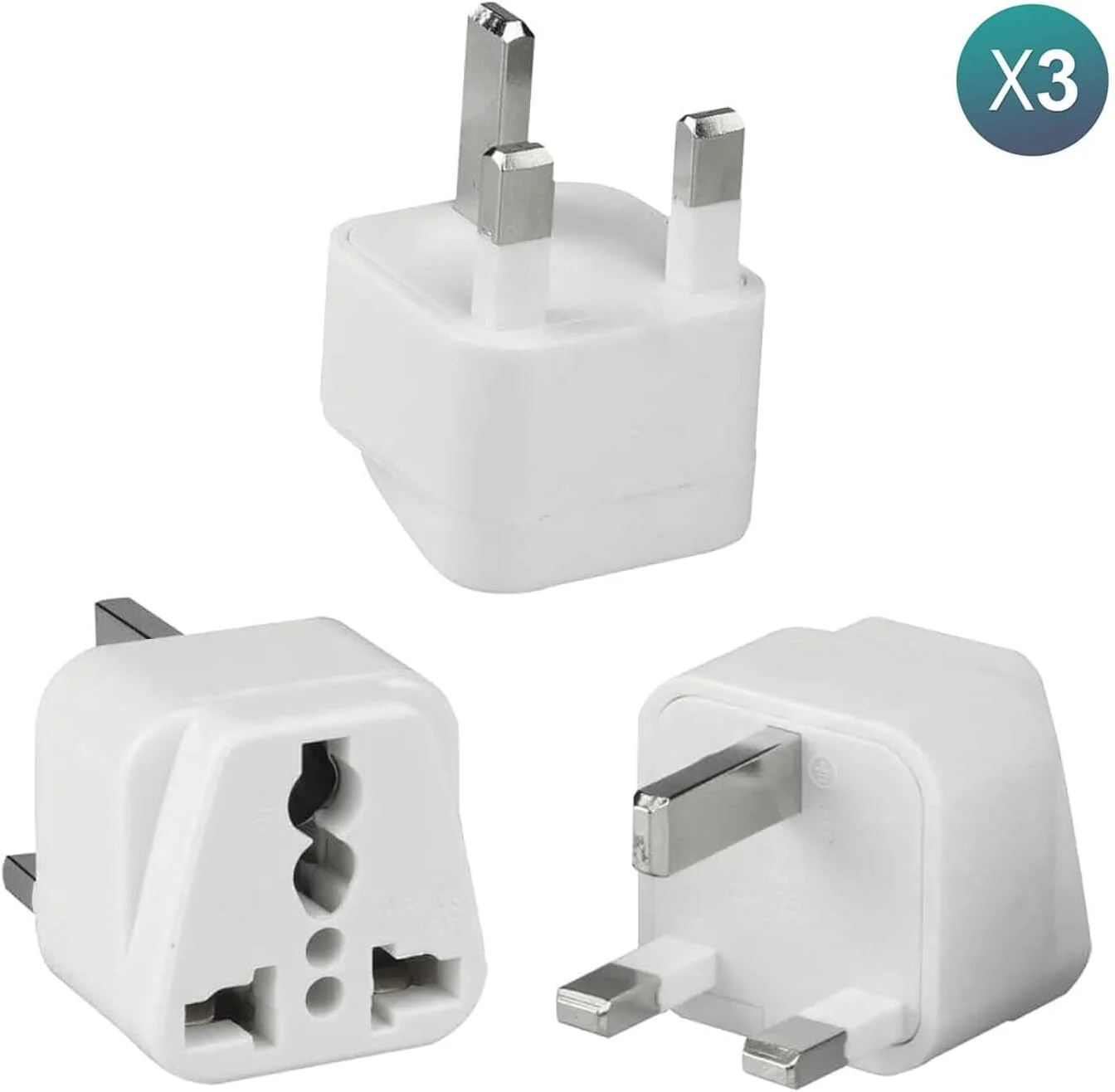 مجموعه 3 عددی تبدیل دوشاخه جهانی مسافرتی نوع G - تبدیل کننده دوشاخه های آمریکا، کانادا، اروپا، استرالیا، چین به انگلستان، امارات، دبی، ایرلند - تبدیل کننده برق چند دوشاخه 3 پین ارت دار - آداپتور ضروری برای سفر بین المللی مجموعه 3 عددی تبدیل دوشاخه جهانی مسافرتی نوع G - تبدیل کننده دوشاخه های آمریکا، کانادا، اروپا، استرالیا، چین به انگلستان، امارات، دبی، ایرلند - تبدیل کننده برق چند دوشاخه 3 پین ارت دار - آداپتور ضروری برای سفر بین المللی