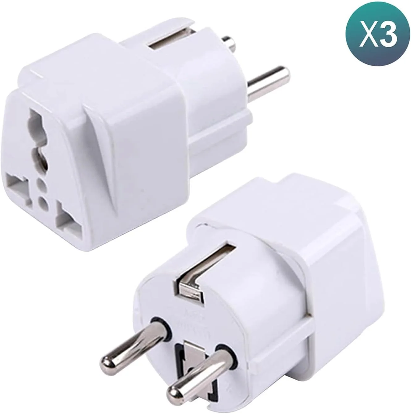 آداپتور مسافرتی جهانی 3 عددی - مبدل برق دوشاخه EU، دوشاخه نوع E/F برای آلمان، فرانسه، اسپانیا، ایتالیا، امارات متحده عربی - آداپتور UK US AU به اروپا - آداپتور جمع و جور 250 ولت قابل اعتماد در سراسر جهان آداپتور مسافرتی جهانی 3 عددی - مبدل برق دوشاخه EU، دوشاخه نوع E/F برای آلمان، فرانسه، اسپانیا، ایتالیا، امارات متحده عربی - آداپتور UK US AU به اروپا - آداپتور جمع و جور 250 ولت قابل اعتماد در سراسر جهان