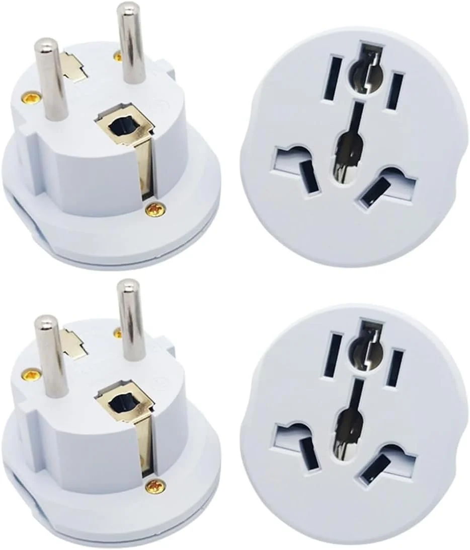 مبدل دوشاخه [4 عددی]، امارات، ایالات متحده آمریکا، اروپا، انگلستان، استرالیا، چین به پریز عربستان سعودی/اروپا/آلمان، آداپتور مسافرتی، آداپتور مسافرتی پریز جهانی برای سفر کاری، تعطیلات، هتل، فرودگاه برای تلفن همراه، لپ تاپ (سفید)