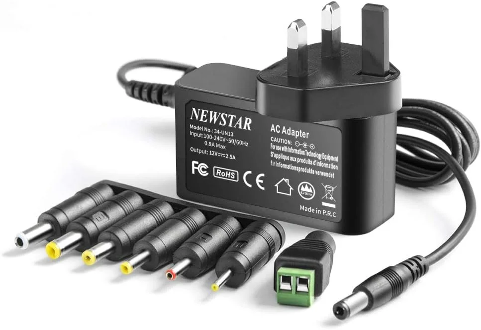 آداپتور برق 12 ولت 2 آمپر 24 وات حداکثر، دوشاخه برق متناوب به مستقیم 2 آمپر برای لوازم خانگی | دوربین مداربسته، کیبورد یاماها، روتر، هاب، سوئیچ، نوارهای LED | کانکتور جک بشکه ای 2.1mm 5.5mm آداپتور برق 12 ولت 2 آمپر 24 وات حداکثر، دوشاخه برق متناوب به مستقیم 2 آمپر برای لوازم خانگی | دوربین مداربسته، کیبورد یاماها، روتر، هاب، سوئیچ، نوارهای LED | کانکتور جک بشکه ای 2.1mm 5.5mm