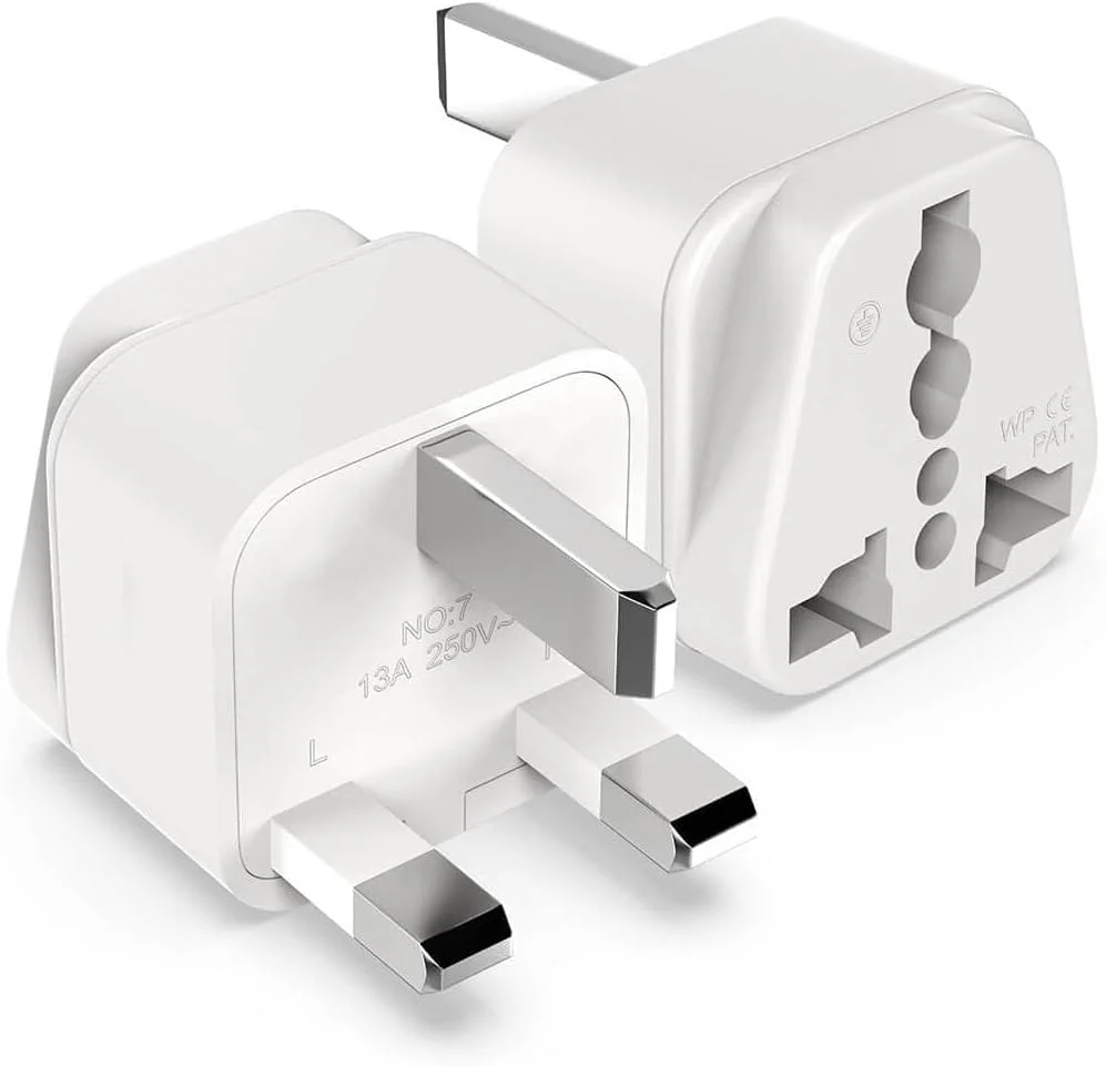 آداپتور دوشاخه بریتانیایی 3 عددی - مبدل برق مسافرتی جهانی برای تبدیل دوشاخه های آمریکا/اروپا/استرالیا/چین به نوع G بریتانیایی - اتصال زمین، مجموعه آداپتور مسافرتی سفید و جمع و جور برای انگلستان، دبی، امارات متحده عربی، هنگ کنگ - دوشاخه برق بین المللی آداپتور دوشاخه بریتانیایی 3 عددی - مبدل برق مسافرتی جهانی برای تبدیل دوشاخه های آمریکا/اروپا/استرالیا/چین به نوع G بریتانیایی - اتصال زمین، مجموعه آداپتور مسافرتی سفید و جمع و جور برای انگلستان، دبی، امارات متحده عربی، هنگ کنگ - دوشاخه برق بین المللی