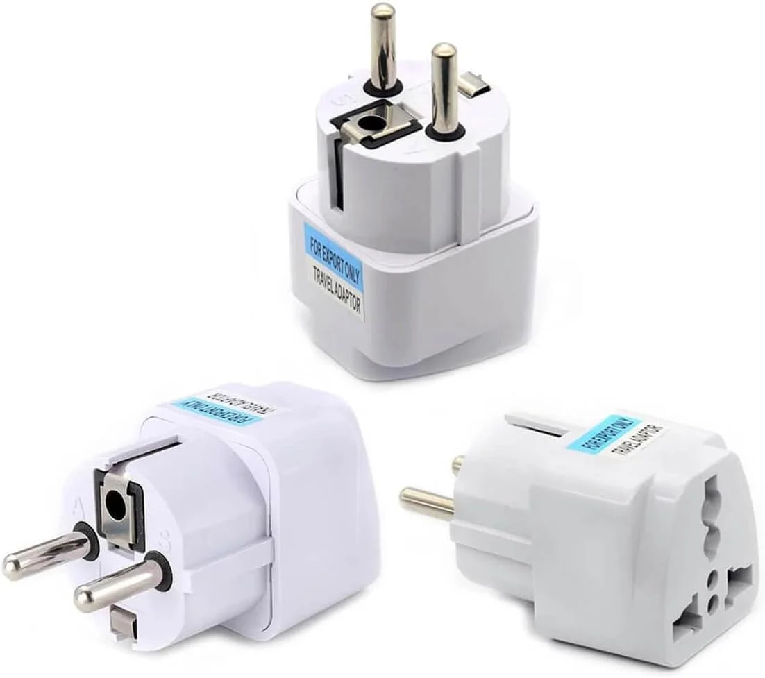 آداپتور دوشاخه جهانی EU – بسته 3 عددی تبدیل کننده برق UK US AU به اروپا – شارژر مسافرتی 2 پین برای آلمان، فرانسه، اسپانیا، ایتالیا، امارات متحده عربی – 250 ولت مطمئن و جمع و جور برای سفر جهانی آداپتور دوشاخه جهانی EU – بسته 3 عددی تبدیل کننده برق UK US AU به اروپا – شارژر مسافرتی 2 پین برای آلمان، فرانسه، اسپانیا، ایتالیا، امارات متحده عربی – 250 ولت مطمئن و جمع و جور برای سفر جهانی