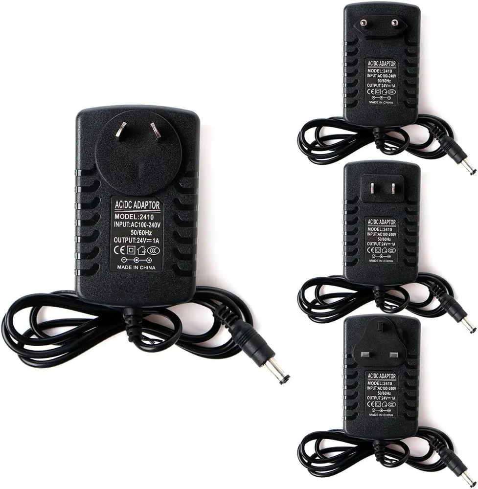 آداپتور AC 100-240V به DC 24V 1A با دوشاخه US/EU/AU/UK برای دستگاه مه ساز التراسونیک 24V1A آداپتور AC 100-240V به DC 24V 1A با دوشاخه US/EU/AU/UK برای دستگاه مه ساز التراسونیک 24V1A