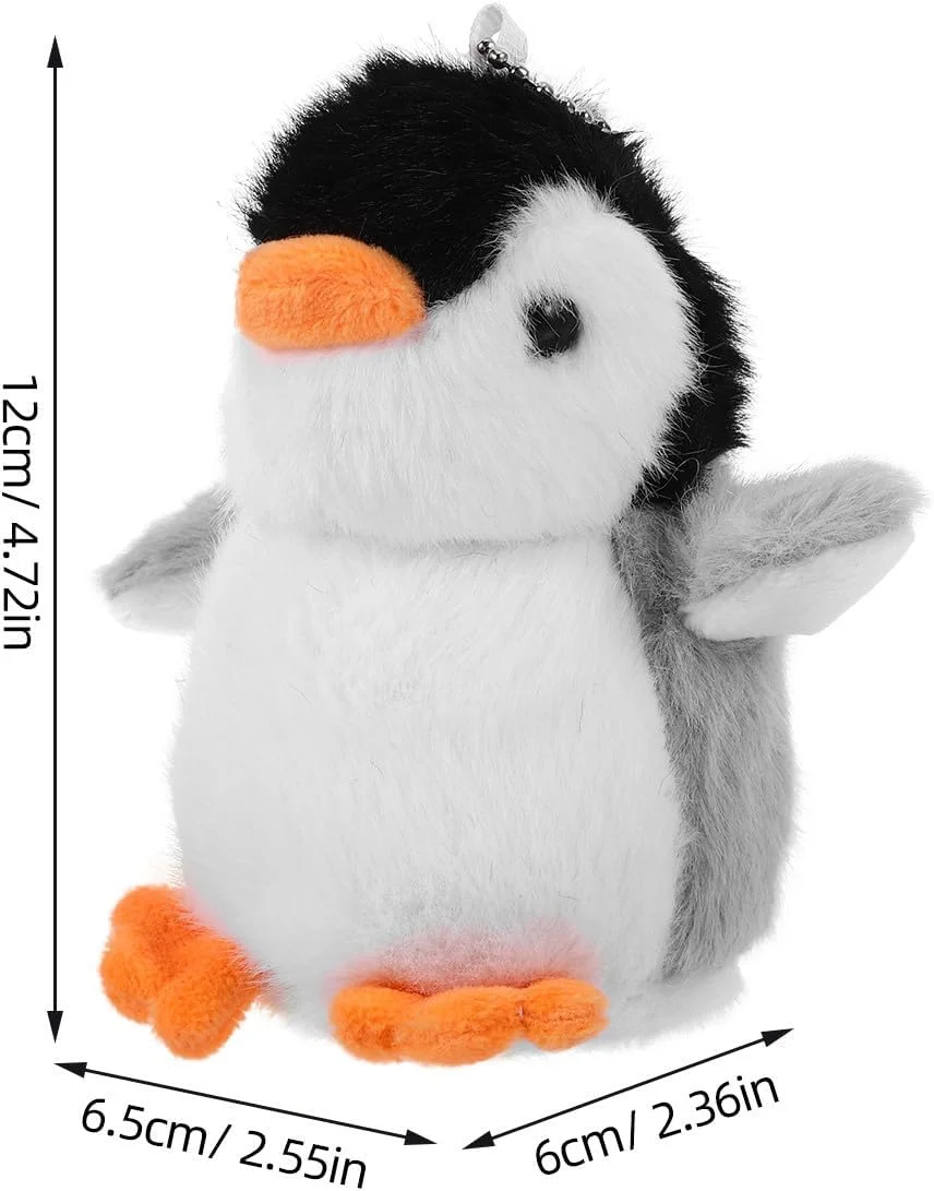 آویز پنگوئن پولیشی بامزه، آویز عروسکی دوست داشتنی برای کیف، چمدان و کوله پشتی، هدیه تولد و روز عشق، 2 عدد