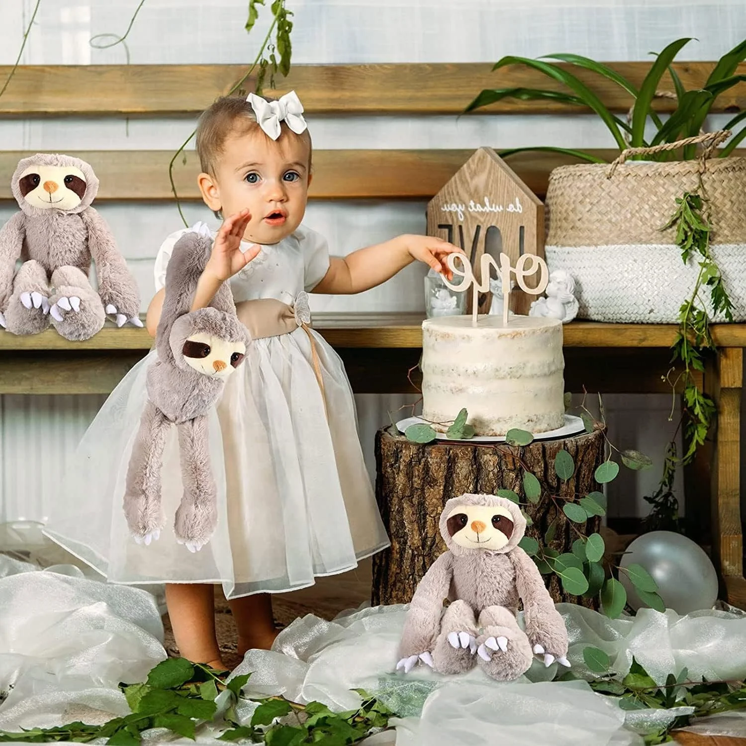 آویز تنبل قهوه ای 30 سانتی متری، بسته 2 عددی حیوانات عروسکی پولیشی فوق العاده نرم با طراحی واقعی اتصال دست و پا، هدیه یا جایزه عالی برای نوجوانان، بزرگسالان، دکوراسیون