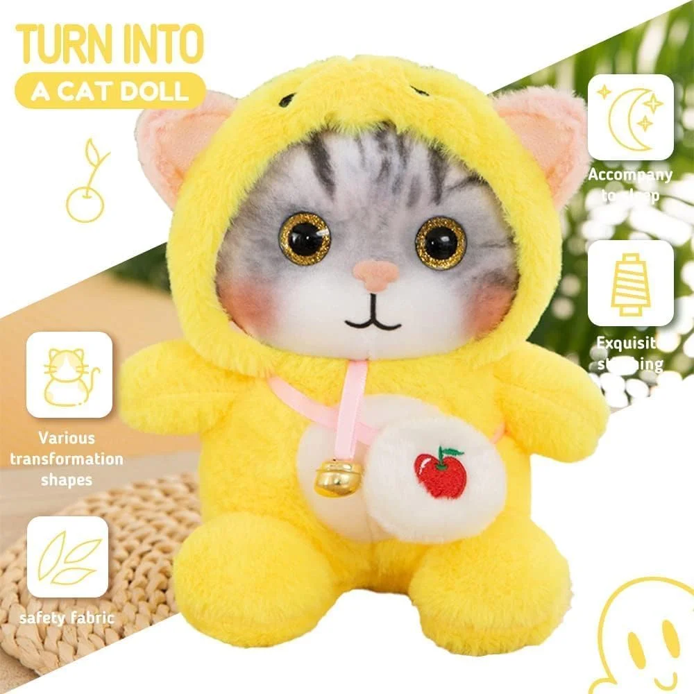 عروسک گربه ای ملوس سیوسی با لباس پنگوئن، اسباب بازی نرم و بغلی، هدیه تولد برای پسران و دختران (زرد) عروسک گربه ای ملوس سیوسی با لباس پنگوئن، اسباب بازی نرم و بغلی، هدیه تولد برای پسران و دختران (زرد)