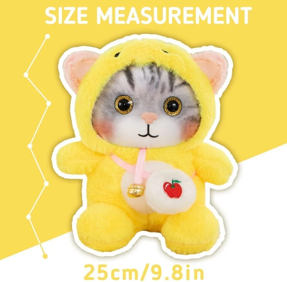 عروسک گربه ای ملوس سیوسی با لباس پنگوئن، اسباب بازی نرم و بغلی، هدیه تولد برای پسران و دختران (زرد) عروسک گربه ای ملوس سیوسی با لباس پنگوئن، اسباب بازی نرم و بغلی، هدیه تولد برای پسران و دختران (زرد)