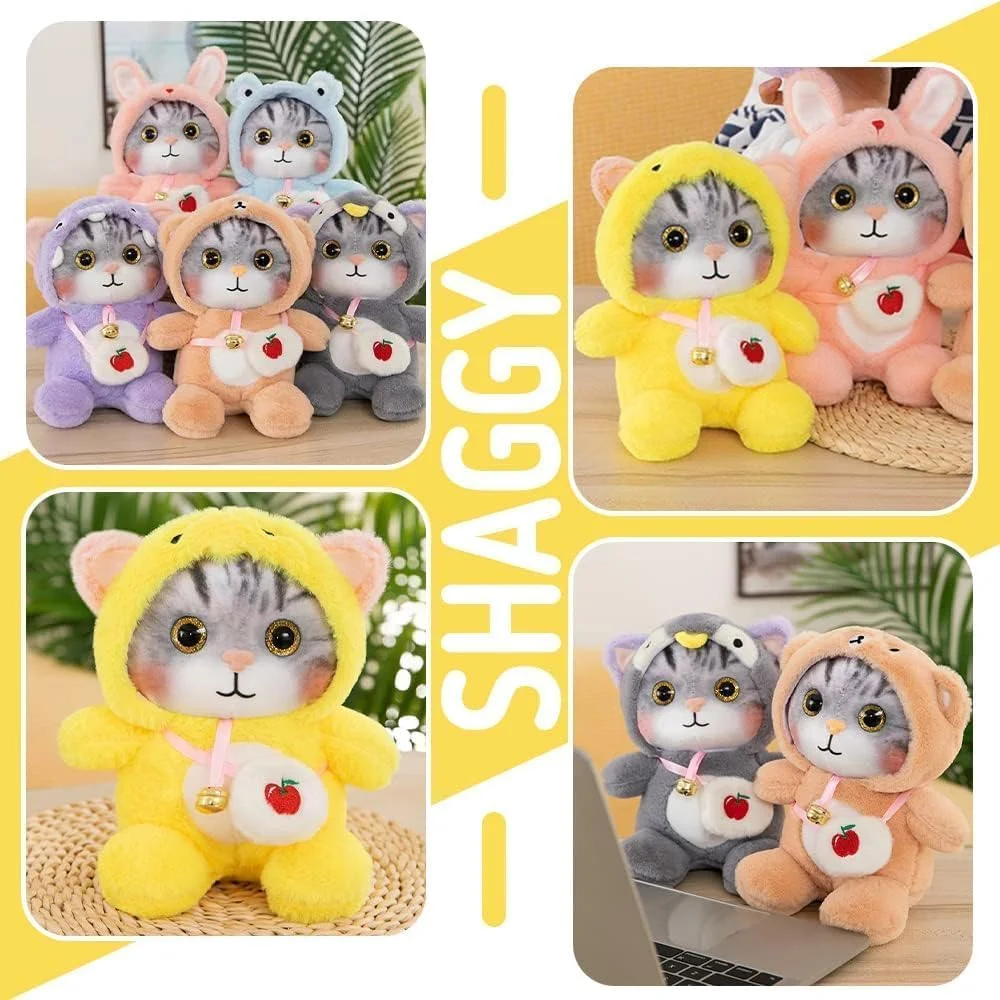 عروسک گربه ای ملوس سیوسی با لباس پنگوئن، اسباب بازی نرم و بغلی، هدیه تولد برای پسران و دختران (زرد) عروسک گربه ای ملوس سیوسی با لباس پنگوئن، اسباب بازی نرم و بغلی، هدیه تولد برای پسران و دختران (زرد)