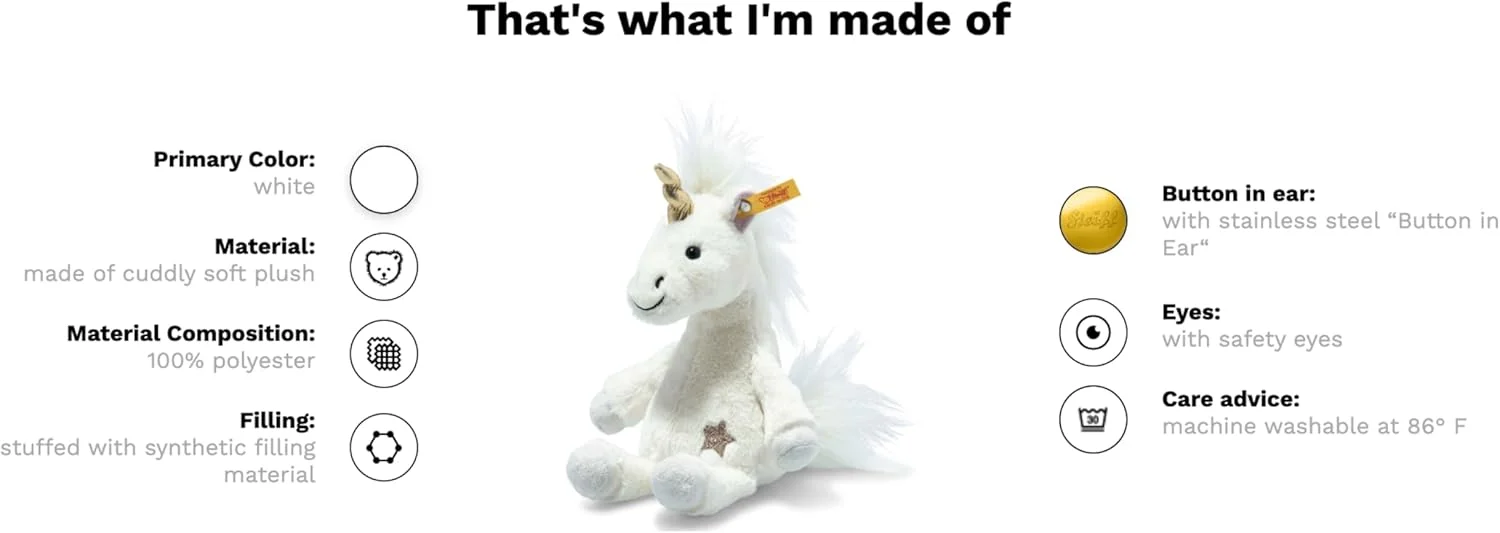 یونیکورن نشسته استایف Unica، حیوان عروسکی تک شاخ ممتاز، اسباب بازی های تک شاخ، تک شاخ عروسکی، پولیش تک شاخ، عروسک های پولیشی زیبا، اسباب بازی پولیشی برای دختران پسران و کودکان، دوستان نرم و نوازشگر (سفید، 8 اینچ) یونیکورن نشسته استایف Unica، حیوان عروسکی تک شاخ ممتاز، اسباب بازی های تک شاخ، تک شاخ عروسکی، پولیش تک شاخ، عروسک های پولیشی زیبا، اسباب بازی پولیشی برای دختران پسران و کودکان، دوستان نرم و نوازشگر (سفید، 8 اینچ)