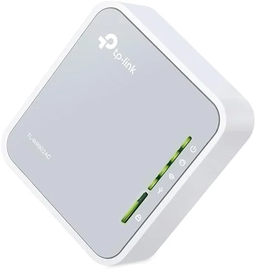 روتر مسافرتی بی سیم TP-Link AC750 مدل TL-WR902AC – دو بانده 2.4GHz/5GHz Wi-Fi، طراحی نانو قابل حمل، اشتراک گذاری فایل و شارژ USB، حالت های متعدد: روتر/هات اسپات/تقویت کننده/AP، شامل کیف مسافرتی روتر مسافرتی بی سیم TP-Link AC750 مدل TL-WR902AC – دو بانده 2.4GHz/5GHz Wi-Fi، طراحی نانو قابل حمل، اشتراک گذاری فایل و شارژ USB، حالت های متعدد: روتر/هات اسپات/تقویت کننده/AP، شامل کیف مسافرتی