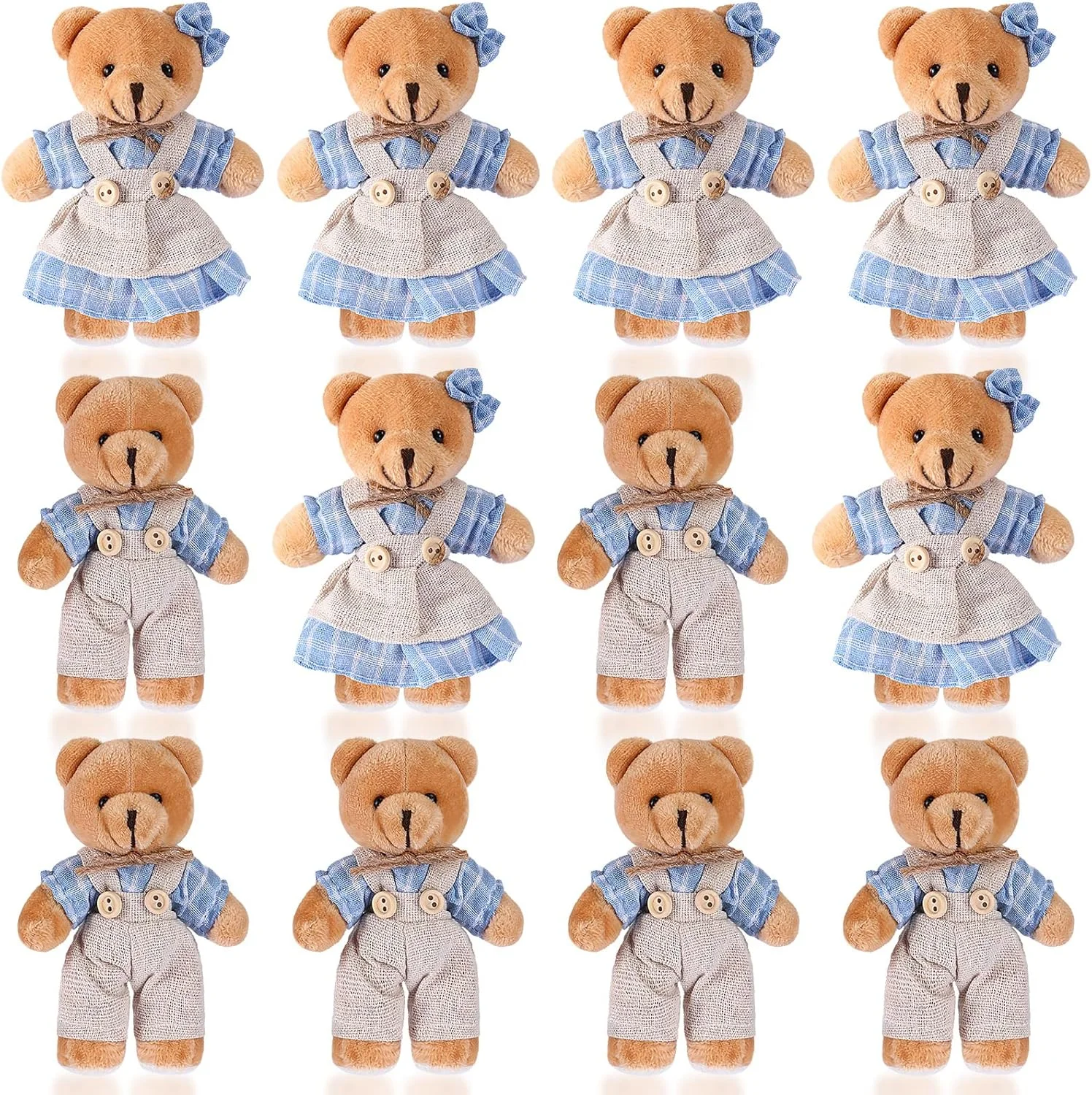 اسکایلیتی 12 عدد مینی خرس عروسکی، خرس های زوج مینی با لباس های گونی، اسباب بازی های خرس کوچک برای تزئینات تولد عروسی لوازم مهمانی کریسمس (آبی، سفید، سبک زیبا) اسکایلیتی 12 عدد مینی خرس عروسکی، خرس های زوج مینی با لباس های گونی، اسباب بازی های خرس کوچک برای تزئینات تولد عروسی لوازم مهمانی کریسمس (آبی، سفید، سبک زیبا)