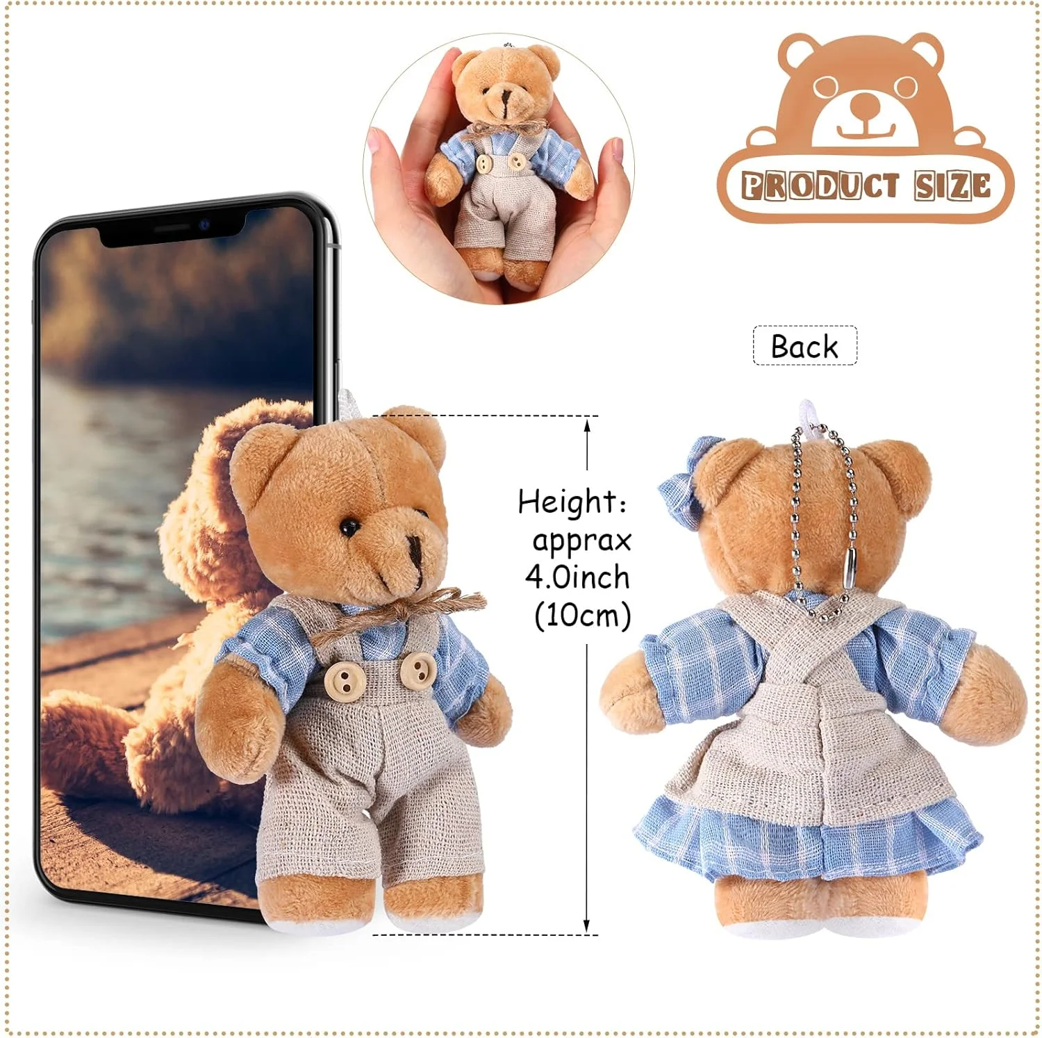 اسکایلیتی 12 عدد مینی خرس عروسکی، خرس های زوج مینی با لباس های گونی، اسباب بازی های خرس کوچک برای تزئینات تولد عروسی لوازم مهمانی کریسمس (آبی، سفید، سبک زیبا) اسکایلیتی 12 عدد مینی خرس عروسکی، خرس های زوج مینی با لباس های گونی، اسباب بازی های خرس کوچک برای تزئینات تولد عروسی لوازم مهمانی کریسمس (آبی، سفید، سبک زیبا)