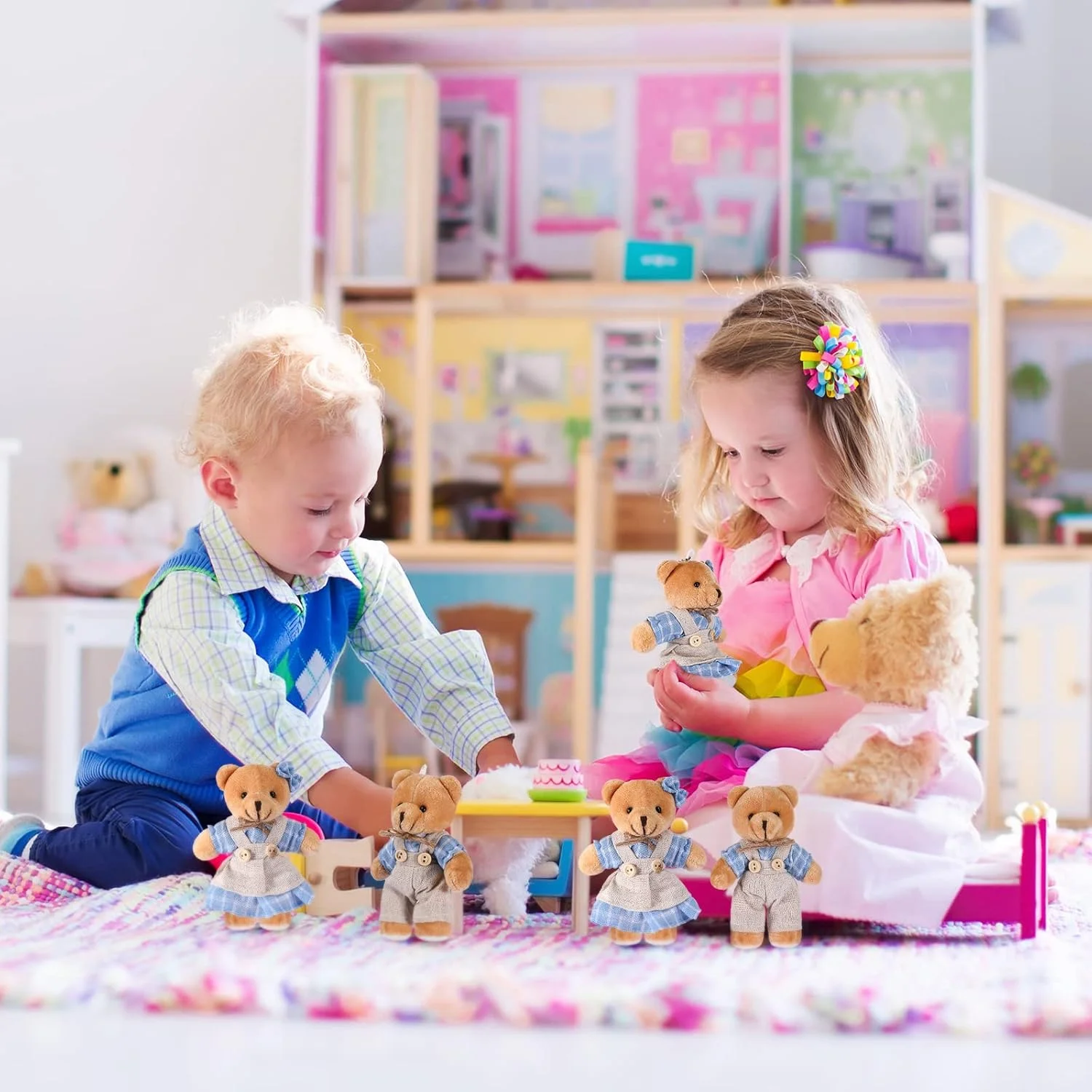 اسکایلیتی 12 عدد مینی خرس عروسکی، خرس های زوج مینی با لباس های گونی، اسباب بازی های خرس کوچک برای تزئینات تولد عروسی لوازم مهمانی کریسمس (آبی، سفید، سبک زیبا) اسکایلیتی 12 عدد مینی خرس عروسکی، خرس های زوج مینی با لباس های گونی، اسباب بازی های خرس کوچک برای تزئینات تولد عروسی لوازم مهمانی کریسمس (آبی، سفید، سبک زیبا)