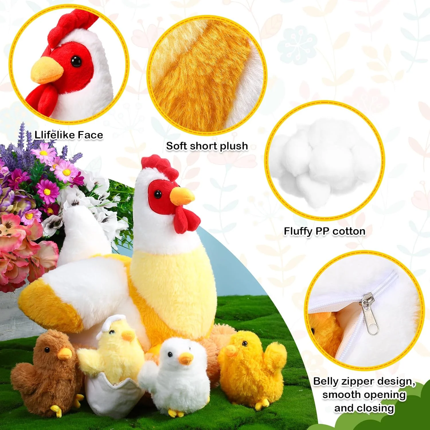 عروسک مرغ پولیشی Skylety با شکم زیپدار، لانه مرغ و جوجه کوچک برای تزئینات کریسمس و مهمانیها (مدل بامزه) عروسک مرغ پولیشی Skylety با شکم زیپدار، لانه مرغ و جوجه کوچک برای تزئینات کریسمس و مهمانیها (مدل بامزه)