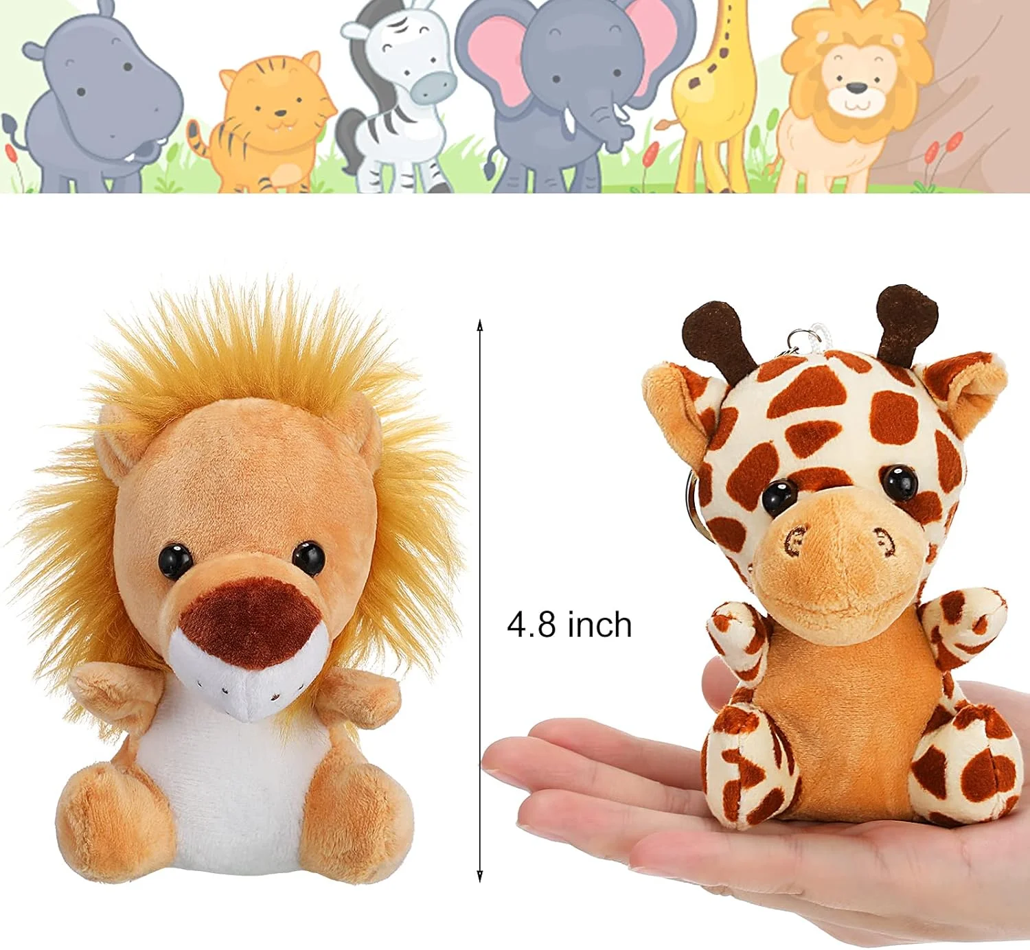 اسکایلیتی 18 عدد حیوانات کوچک عروسکی، مجموعه اسباب بازی های پولیشی مینی حیوانات جنگلی 4.8 اینچی، پولیشی های کوچک و بامزه برای مهمانی های با تم حیوانات، جایزه معلم و دانش آموز (سبک ظریف) اسکایلیتی 18 عدد حیوانات کوچک عروسکی، مجموعه اسباب بازی های پولیشی مینی حیوانات جنگلی 4.8 اینچی، پولیشی های کوچک و بامزه برای مهمانی های با تم حیوانات، جایزه معلم و دانش آموز (سبک ظریف)