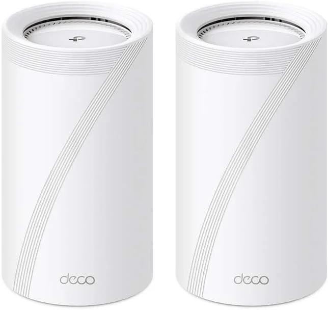 روتر وای فای مش TP-Link WiFi 7 Deco BE85 (بسته 2 عددی)، سه بانده BE19000Mbps، کانال های 320 مگاهرتز، پورت اترنت/فیبر ترکیبی 10 گیگابیت بر ثانیه، توسعه دهنده، الکسا، سازگار با هر ISP و مودم، 2 عدد در بسته روتر وای فای مش TP-Link WiFi 7 Deco BE85 (بسته 2 عددی)، سه بانده BE19000Mbps، کانال های 320 مگاهرتز، پورت اترنت/فیبر ترکیبی 10 گیگابیت بر ثانیه، توسعه دهنده، الکسا، سازگار با هر ISP و مودم، 2 عدد در بسته