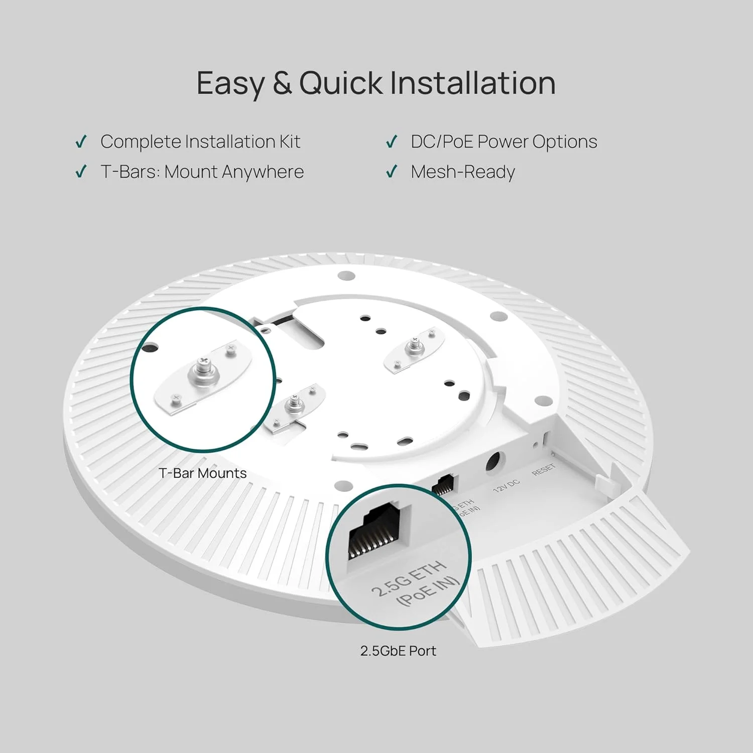 اکسس پوینت بی سیم TP-Link Omada WiFi 7 | سه بانده BE11000 | پورت 2.5G | تغذیه از طریق PoE یا DC، آداپتور DC شامل می شود | رومینگ یکپارچه | نصب آسان | مدیریت از راه دور Omada (EAP770) اکسس پوینت بی سیم TP-Link Omada WiFi 7 | سه بانده BE11000 | پورت 2.5G | تغذیه از طریق PoE یا DC، آداپتور DC شامل می شود | رومینگ یکپارچه | نصب آسان | مدیریت از راه دور Omada (EAP770)