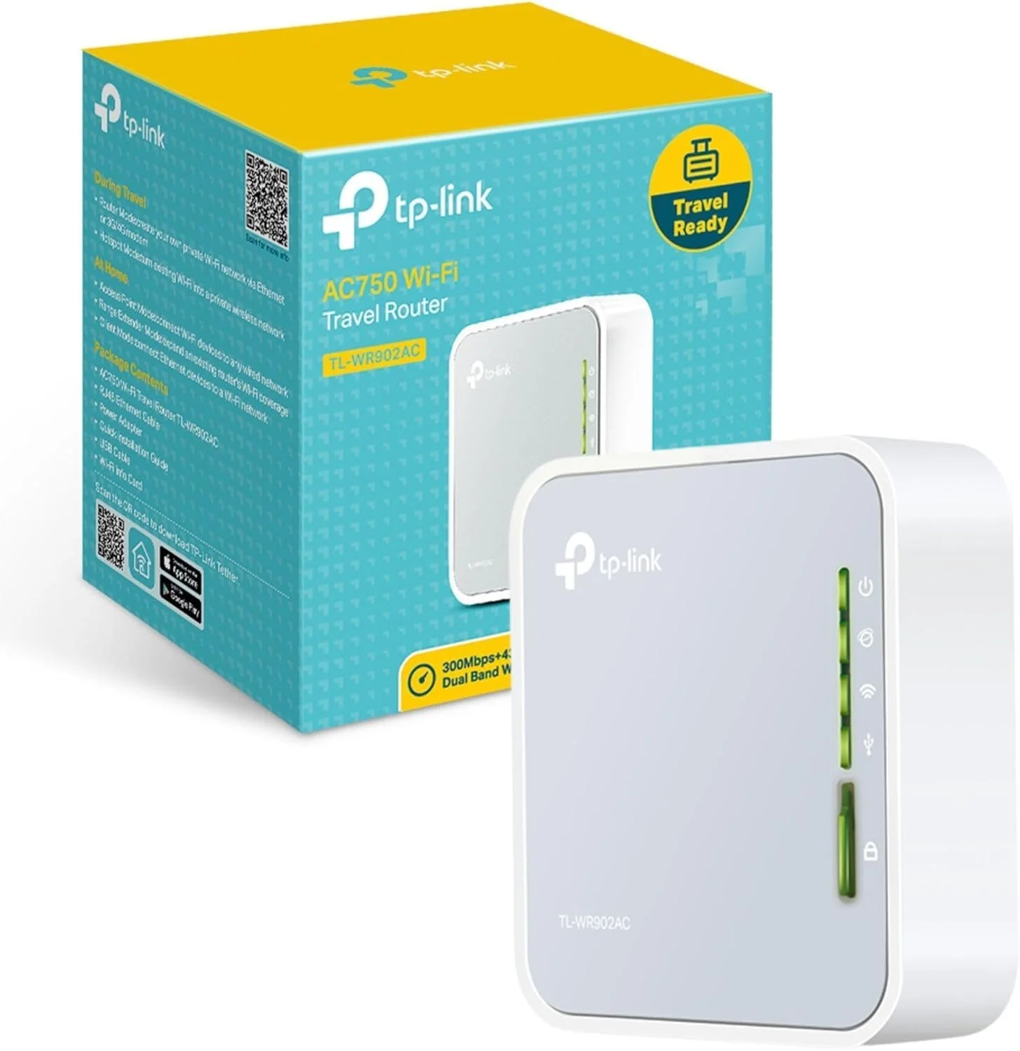 روتر نانو مسافرتی بیسیم TP-Link AC750 (TL-WR902AC) - پشتیبانی از حالتهای مختلف، Hotspot/Bridge/Range Extender/Access Point/Client، وایفای دو بانده، 1 پورت USB 2.0 روتر نانو مسافرتی بیسیم TP-Link AC750 (TL-WR902AC) - پشتیبانی از حالتهای مختلف، Hotspot/Bridge/Range Extender/Access Point/Client، وایفای دو بانده، 1 پورت USB 2.0