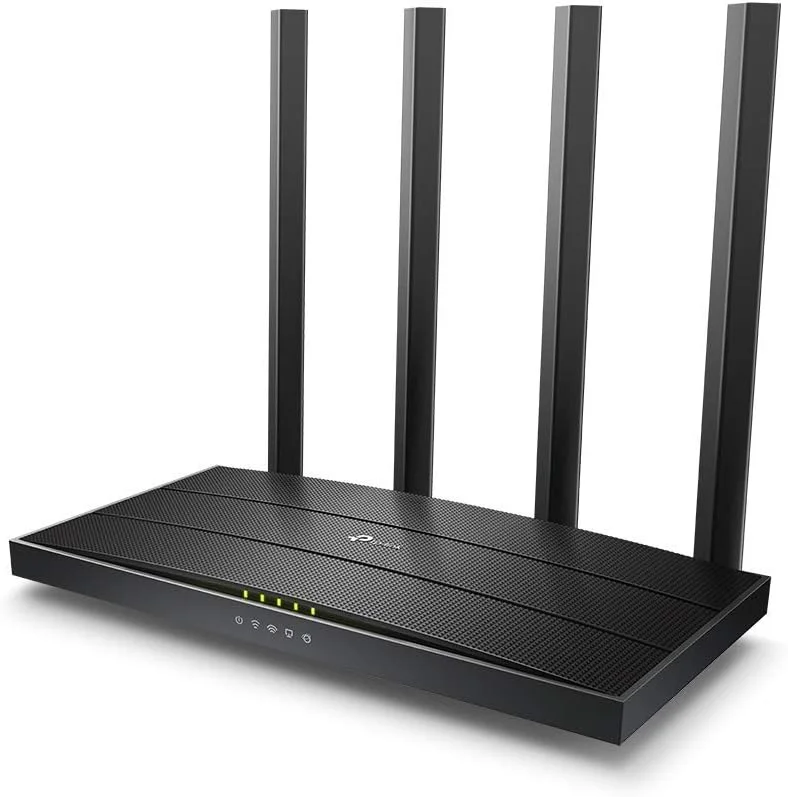 روتر وای فای بی سیم دو بانده TP-Link AC1200 - سرعت تا 867 مگابیت بر ثانیه / 5 گیگاهرتز + 300 مگابیت بر ثانیه / 2.4 گیگاهرتز، 4+1 پورت گیگابیتی، پردازنده دو هسته ای، کنترل والدین، راه اندازی آسان (Archer C6)