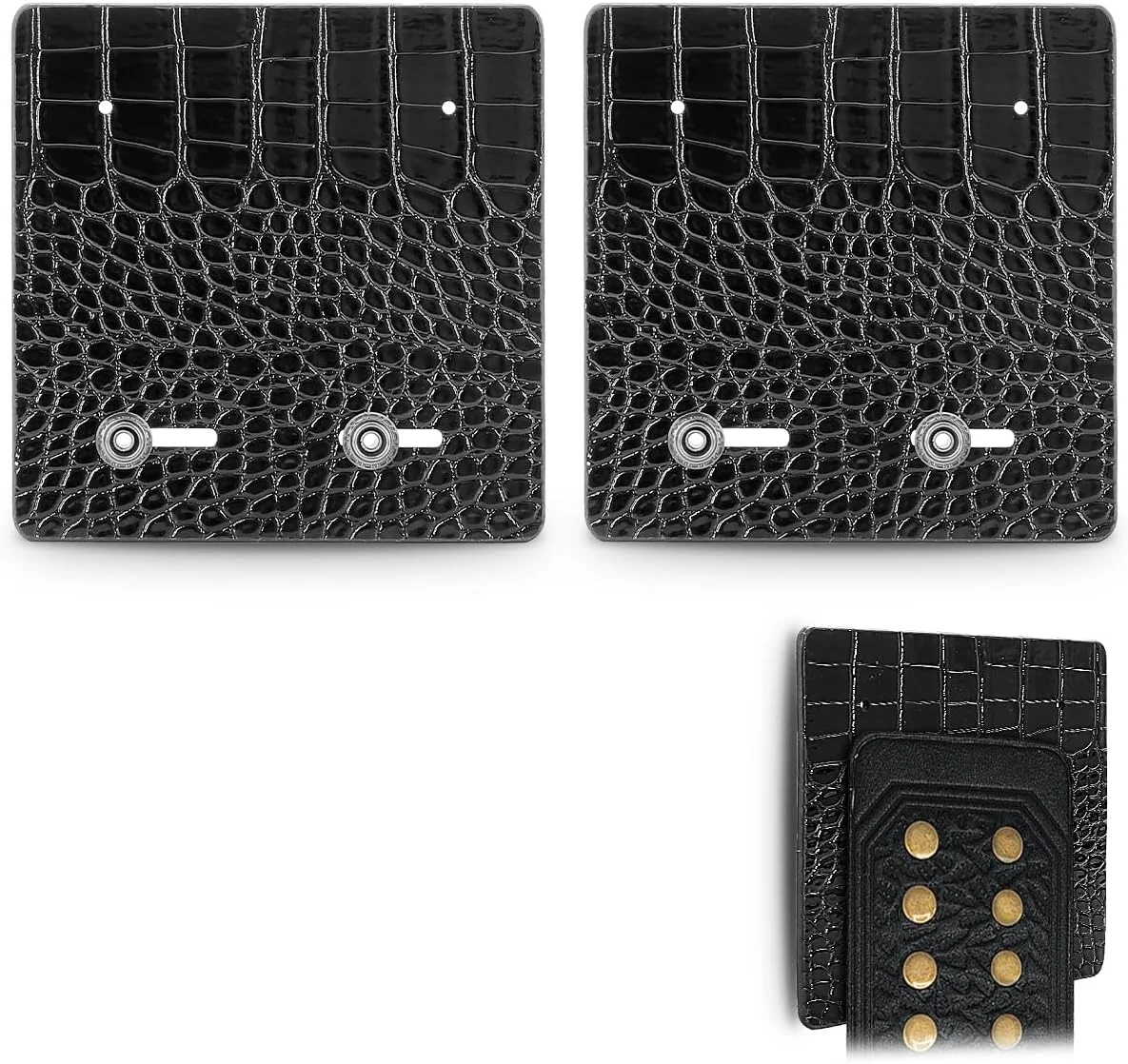 آویز دیواری کمربند قهرمانی کشتی آزنوم، آویز دیواری چرمی اصل، استند نمایش کمربند عنوان کشتی - دو عددی (مشکی)