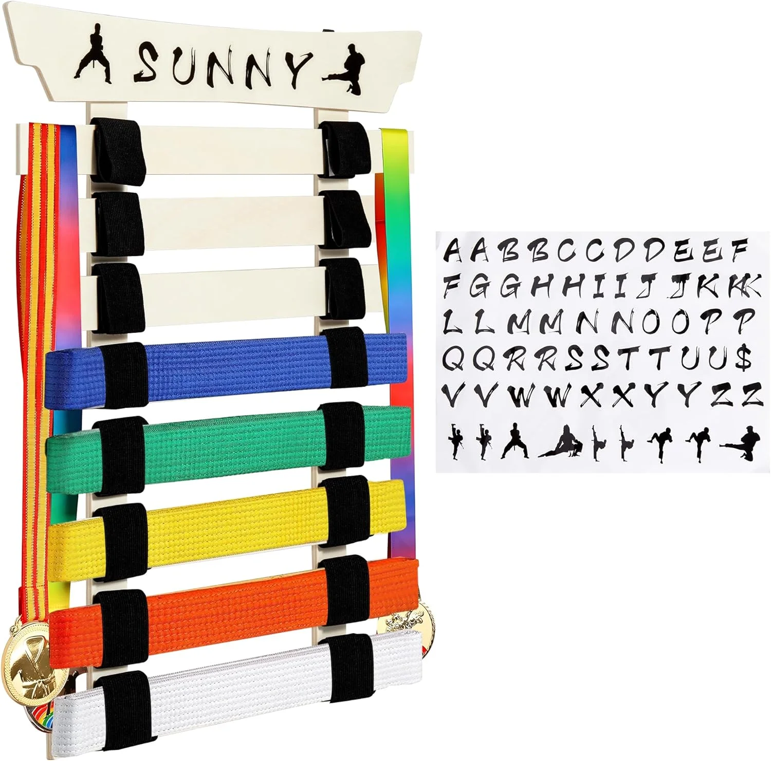 استند نمایش کمربند کاراته با 8 جایگاه، نگهدارنده کمربند تکواندو بامبو با آویز مدال و استیکر، سازمان دهنده کمربند کاراته برای کودکان، بزرگسالان، مربیان و علاقه مندان تکواندو (بدون کمربند) استند نمایش کمربند کاراته با 8 جایگاه، نگهدارنده کمربند تکواندو بامبو با آویز مدال و استیکر، سازمان دهنده کمربند کاراته برای کودکان، بزرگسالان، مربیان و علاقه مندان تکواندو (بدون کمربند)