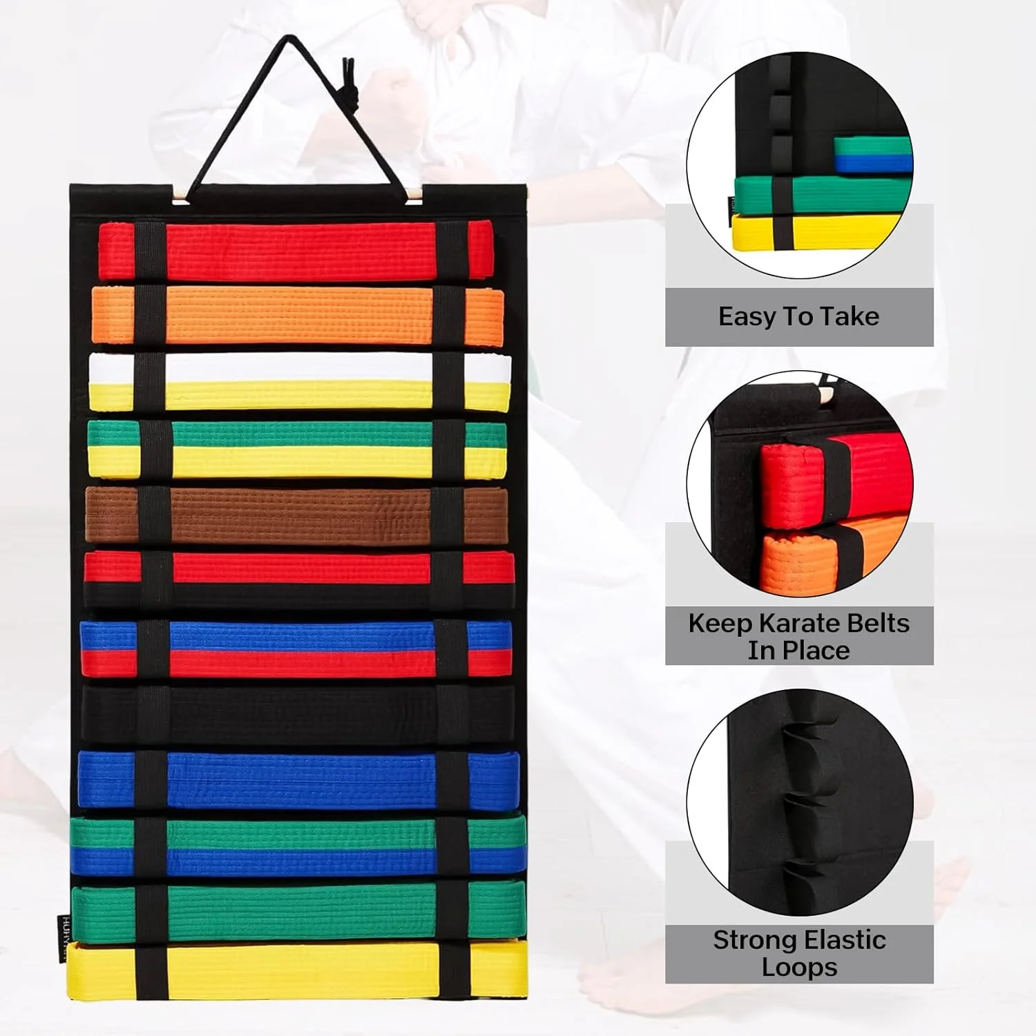 نگهدارنده کمربند هنرهای رزمی Trywise، نمایشگر آویز کمربند کاراته، مناسب برای مربیان، هنرجویان و علاقه مندان تکواندو نگهدارنده کمربند هنرهای رزمی Trywise، نمایشگر آویز کمربند کاراته، مناسب برای مربیان، هنرجویان و علاقه مندان تکواندو