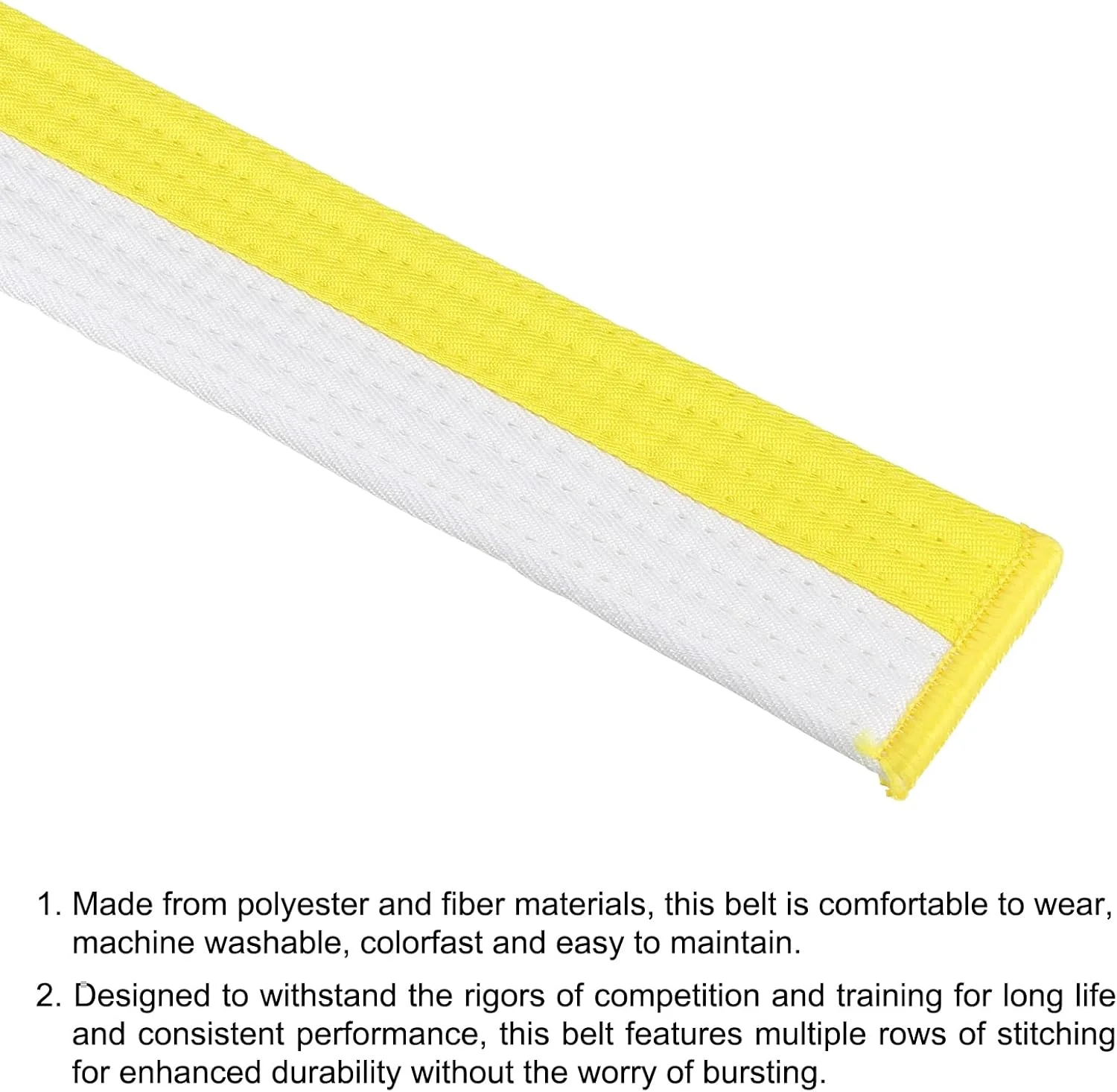 کمربند رنگی تکواندو، 4 سانتی متر در 180 سانتی متر، کمربند هنرهای رزمی جودو کاراته پلی استر برای تمرین مربیگری، سفید-زرد کمربند رنگی تکواندو، 4 سانتی متر در 180 سانتی متر، کمربند هنرهای رزمی جودو کاراته پلی استر برای تمرین مربیگری، سفید-زرد