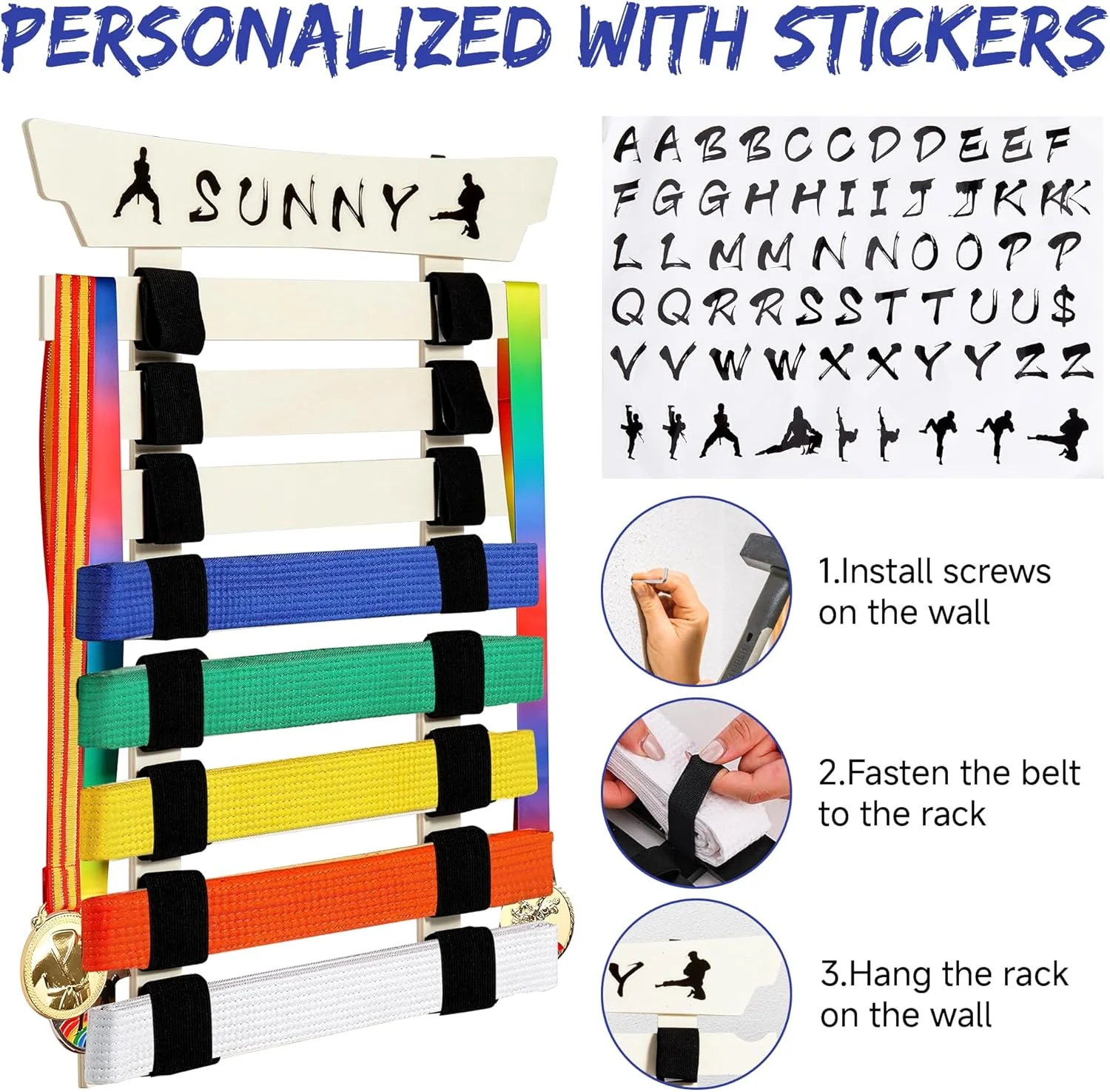 استند نمایش کمربند کاراته با 8 جایگاه، نگهدارنده کمربند تکواندو بامبو با آویز مدال و استیکر، سازمان دهنده کمربند کاراته برای کودکان، بزرگسالان، مربیان و علاقه مندان تکواندو (بدون کمربند) استند نمایش کمربند کاراته با 8 جایگاه، نگهدارنده کمربند تکواندو بامبو با آویز مدال و استیکر، سازمان دهنده کمربند کاراته برای کودکان، بزرگسالان، مربیان و علاقه مندان تکواندو (بدون کمربند)