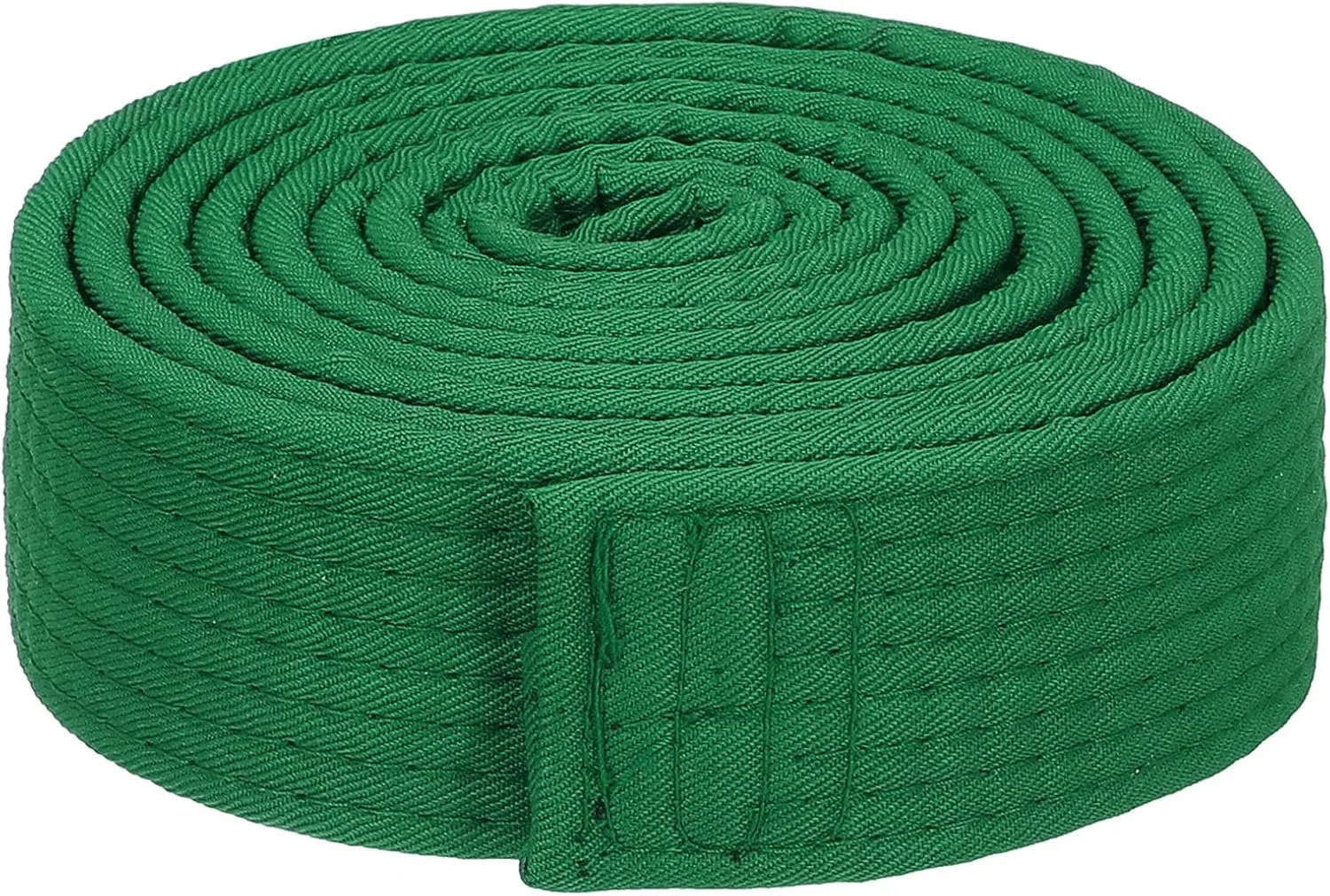 کمربند رنگی تکواندو 1.5 اینچ در 7.2 فوت (2.2 متر)، کمربند هنرهای رزمی جودو کاراته پلی استر برای تمرین مربیگری، سبز