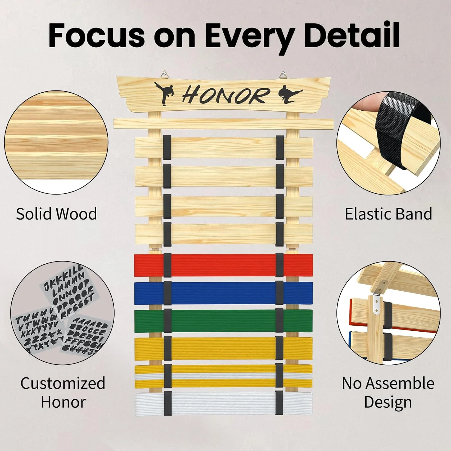 استند نمایش کمربند کاراته با ظرفیت 10 کمربند، استند چوبی کمربند تکواندو بدون نیاز به مونتاژ، هدیه کاراته برای کودکان و بزرگسالان، رنگ طبیعی استند نمایش کمربند کاراته با ظرفیت 10 کمربند، استند چوبی کمربند تکواندو بدون نیاز به مونتاژ، هدیه کاراته برای کودکان و بزرگسالان، رنگ طبیعی