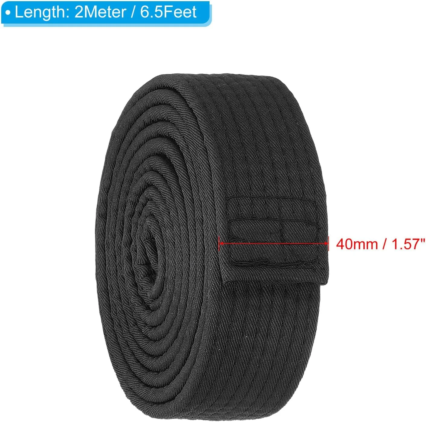 کمربند رنگی رتبه بندی تکواندو 1.5 اینچ در 6.5 فوت (2.0 متر)، کمربند هنرهای رزمی جودو کاراته پلی استر برای تمرین مربیگری، مشکی کمربند رنگی رتبه بندی تکواندو 1.5 اینچ در 6.5 فوت (2.0 متر)، کمربند هنرهای رزمی جودو کاراته پلی استر برای تمرین مربیگری، مشکی