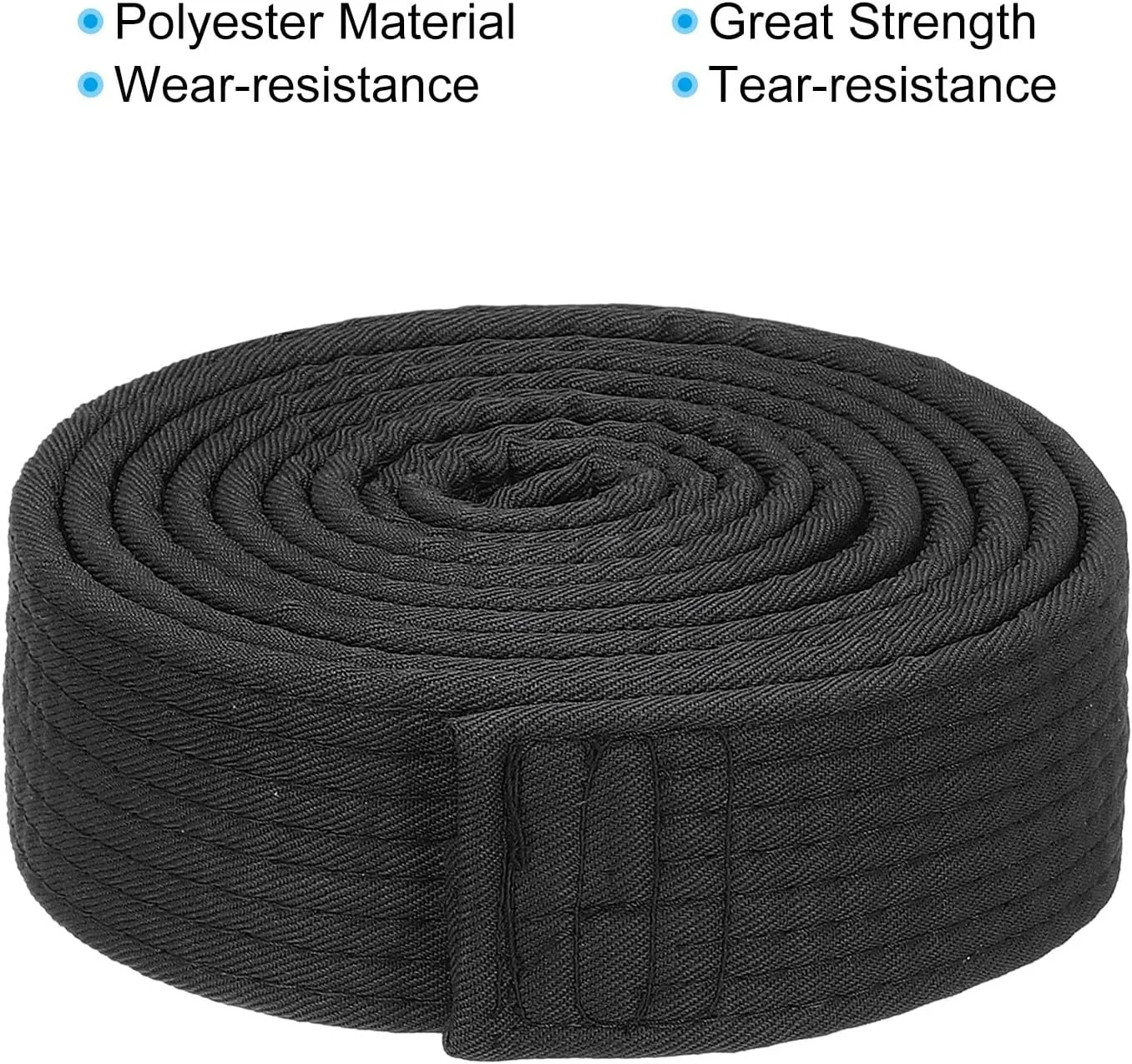 کمربند رنگی رتبه بندی تکواندو 1.5 اینچ در 6.5 فوت (2.0 متر)، کمربند هنرهای رزمی جودو کاراته پلی استر برای تمرین مربیگری، مشکی کمربند رنگی رتبه بندی تکواندو 1.5 اینچ در 6.5 فوت (2.0 متر)، کمربند هنرهای رزمی جودو کاراته پلی استر برای تمرین مربیگری، مشکی