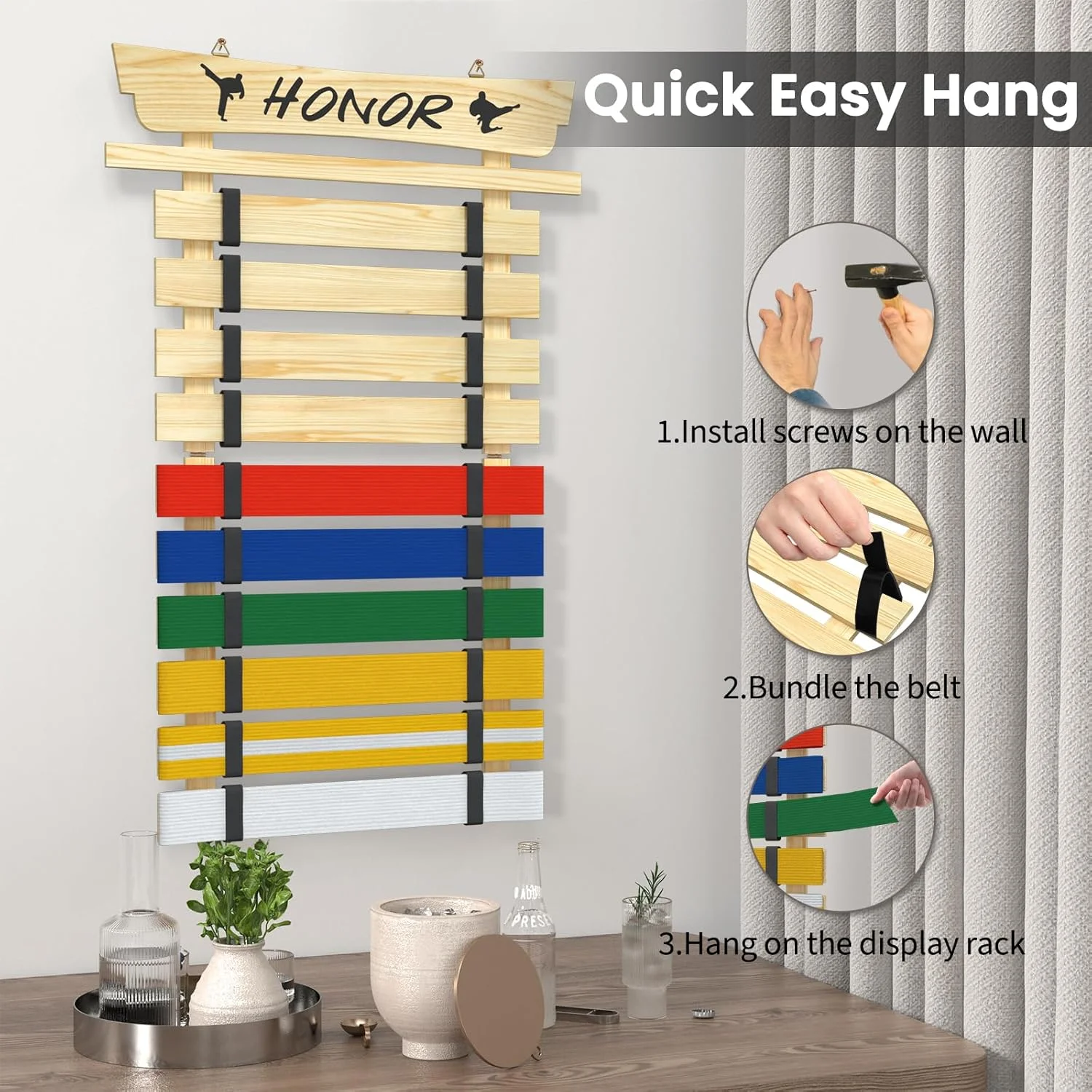 استند نمایش کمربند کاراته با ظرفیت 10 کمربند، استند چوبی کمربند تکواندو بدون نیاز به مونتاژ، هدیه کاراته برای کودکان و بزرگسالان، رنگ طبیعی استند نمایش کمربند کاراته با ظرفیت 10 کمربند، استند چوبی کمربند تکواندو بدون نیاز به مونتاژ، هدیه کاراته برای کودکان و بزرگسالان، رنگ طبیعی