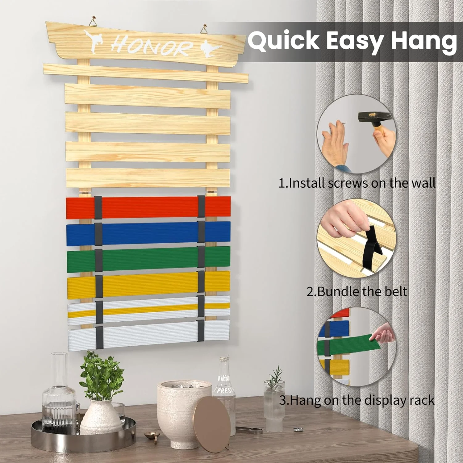 استند نمایش کمربند کاراته با ظرفیت ۱۰ کمربند، استند چوبی کمربند تکواندو بدون نیاز به مونتاژ، هدیه کاراته برای کودکان و بزرگسالان، رنگ طبیعی استند نمایش کمربند کاراته با ظرفیت ۱۰ کمربند، استند چوبی کمربند تکواندو بدون نیاز به مونتاژ، هدیه کاراته برای کودکان و بزرگسالان، رنگ طبیعی