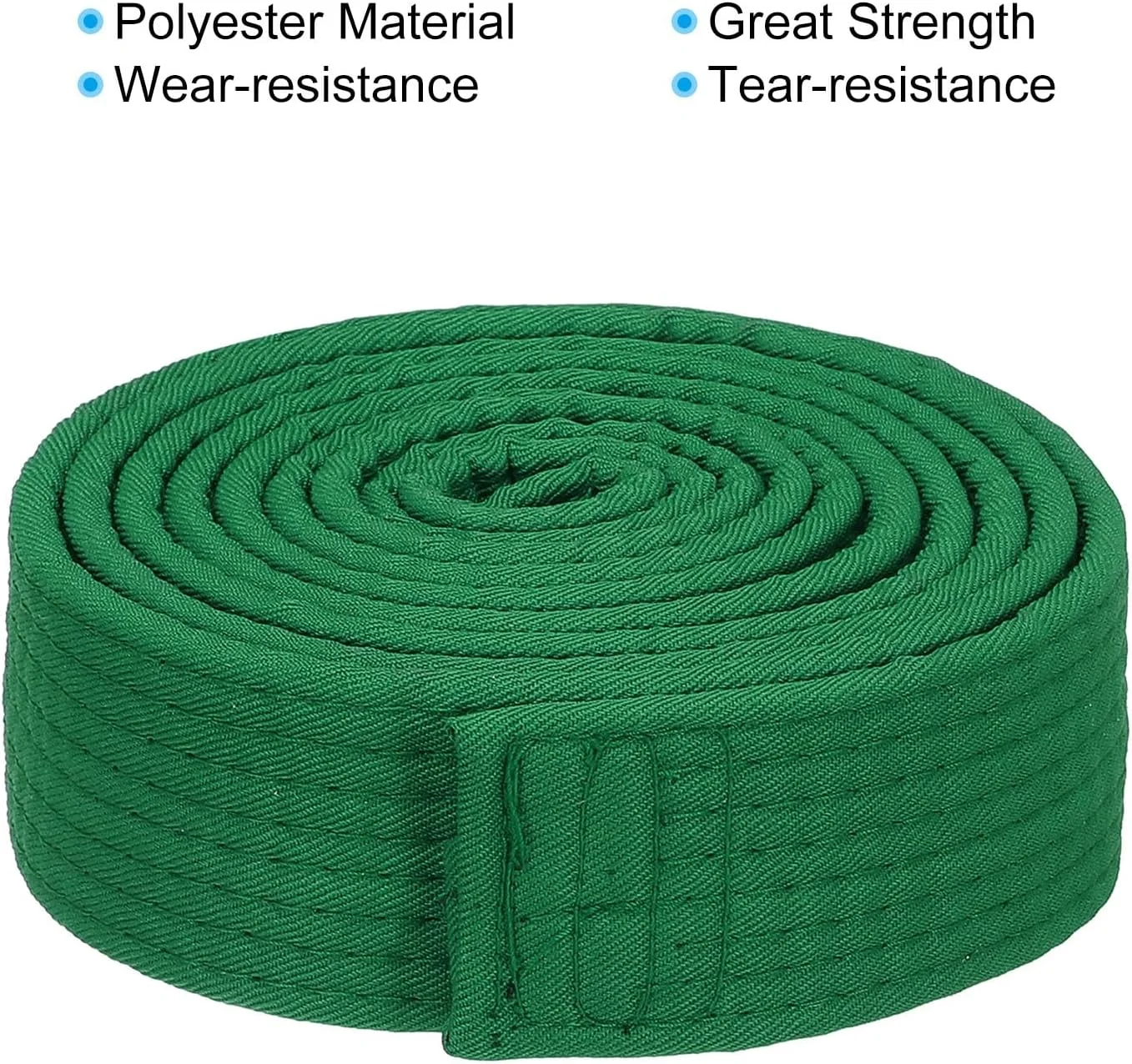 کمربند رنگی تکواندو 1.5 اینچ در 7.2 فوت (2.2 متر)، کمربند هنرهای رزمی جودو کاراته پلی استر برای تمرین مربیگری، سبز کمربند رنگی تکواندو 1.5 اینچ در 7.2 فوت (2.2 متر)، کمربند هنرهای رزمی جودو کاراته پلی استر برای تمرین مربیگری، سبز