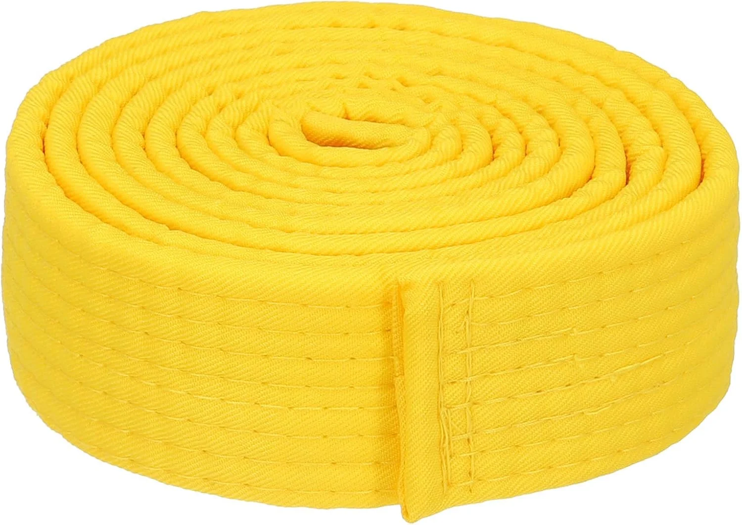 کمربند رنگی تکواندو، 4 سانتی متر در 2 متر، کمربند هنرهای رزمی جودو کاراته پلی استر برای تمرین مربی، زرد