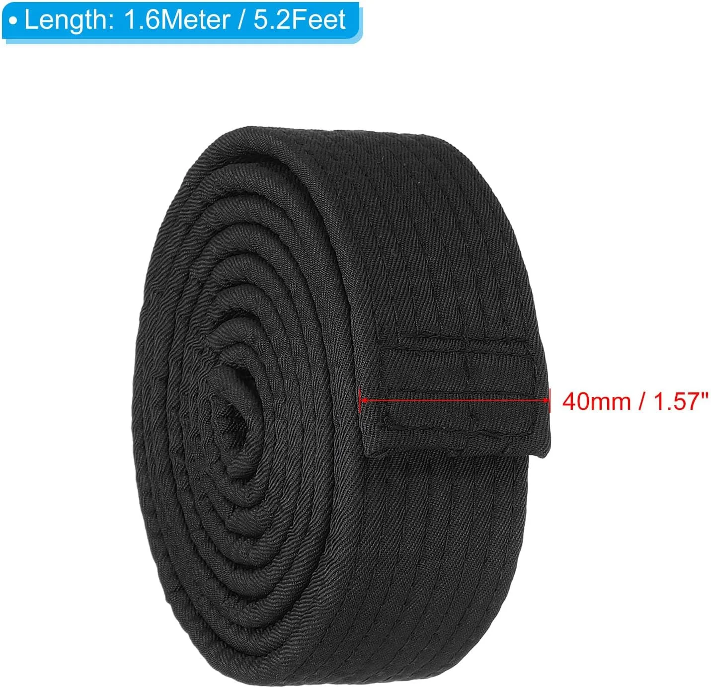 کمربند رنگی تکواندو، 4 سانتی متر در 1.6 متر، کمربند هنرهای رزمی جودو کاراته پلی استر برای تمرین مربیگری، مشکی کمربند رنگی تکواندو، 4 سانتی متر در 1.6 متر، کمربند هنرهای رزمی جودو کاراته پلی استر برای تمرین مربیگری، مشکی