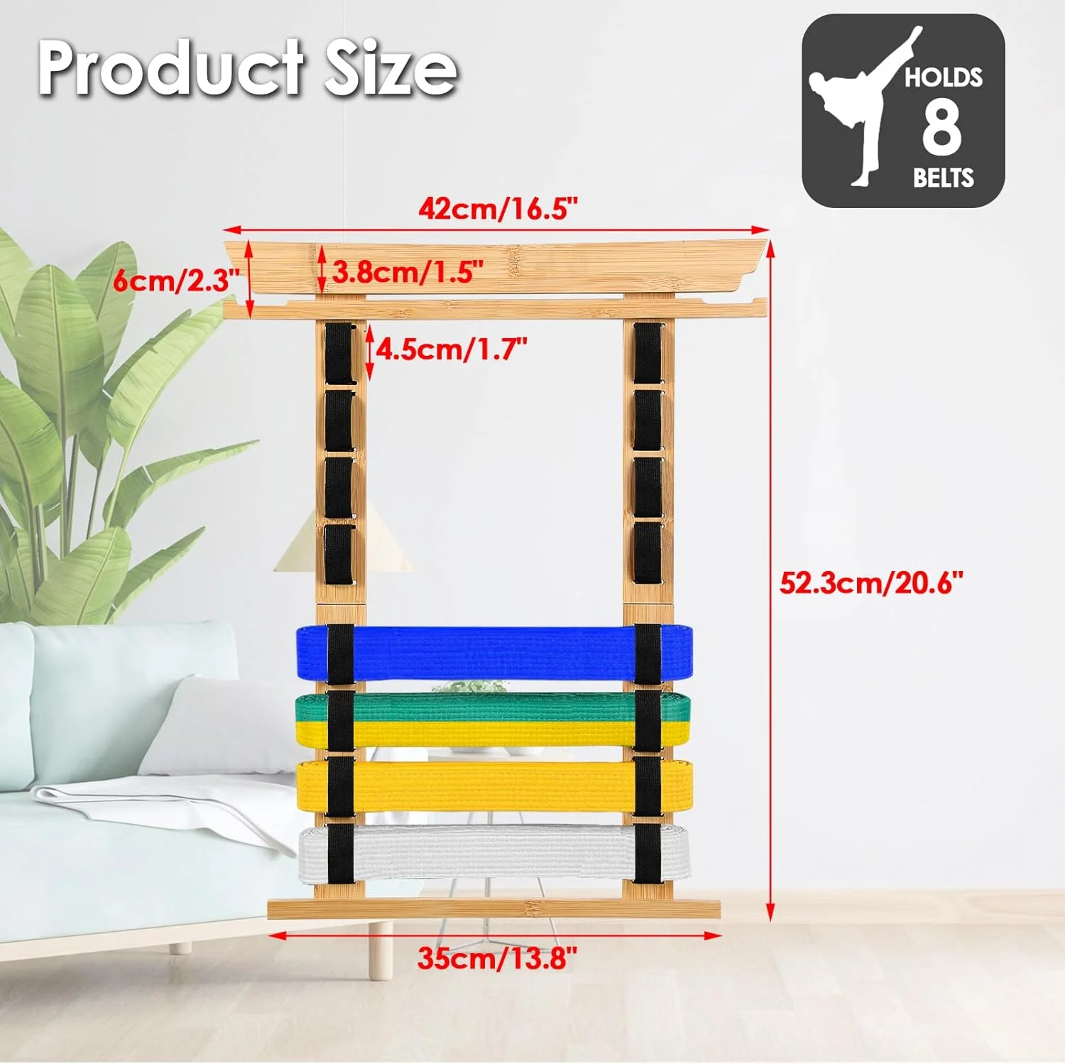 نگهدارنده کمربند هنرهای رزمی SUMNACON، سازمان دهنده کمربند کاراته تکواندو، قفسه نمایش کمربند هنرهای رزمی، نگهدارنده مدال کمربند برای هنرجویان هنرهای رزمی کاراته تکواندو (بدون کمربند)
