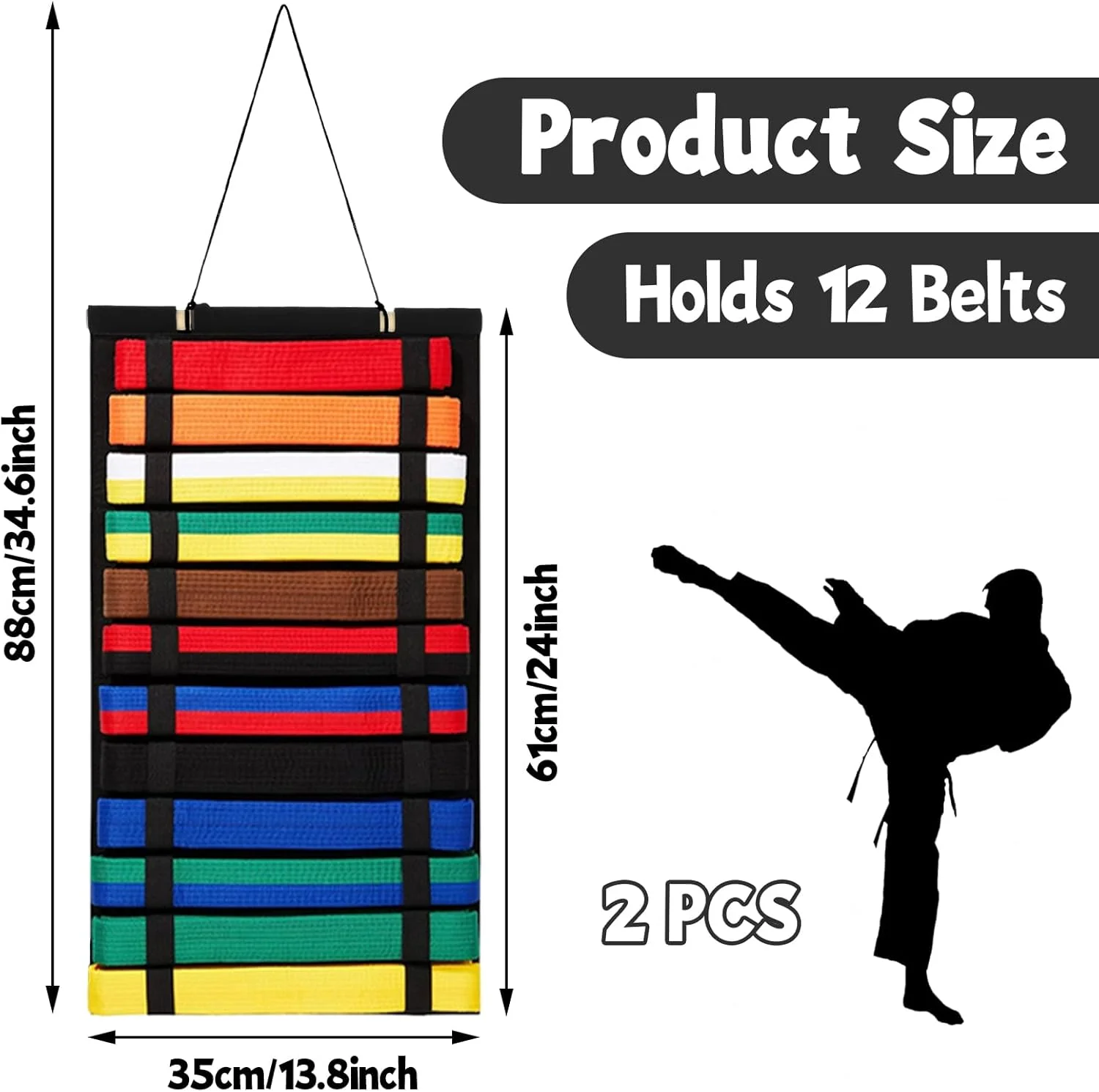 SHUESS 2 عدد نگهدارنده کمربند هنرهای رزمی SHUESS 2 عدد نگهدارنده کمربند هنرهای رزمی